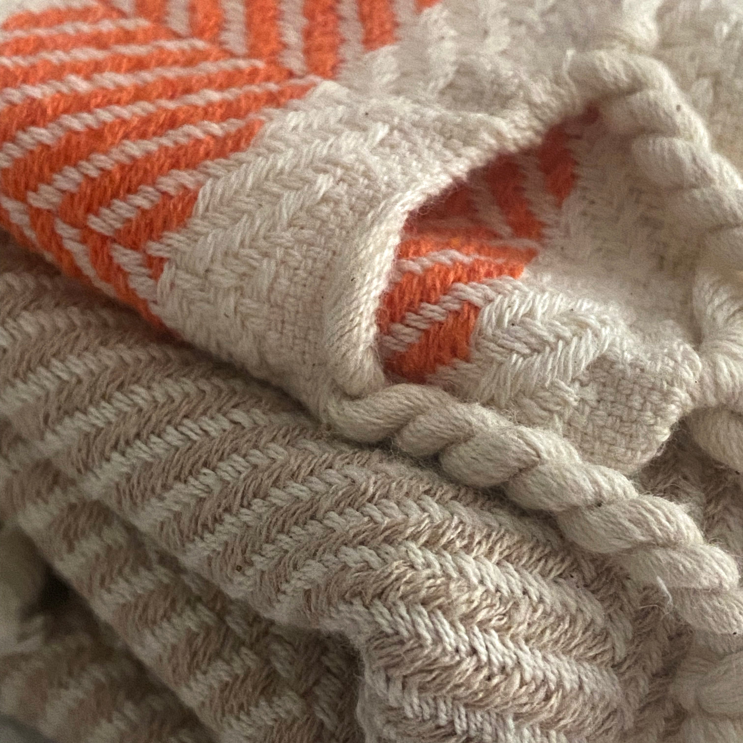 Pipa Sustainable Hand-loomed Throw Blanket - Beige 3