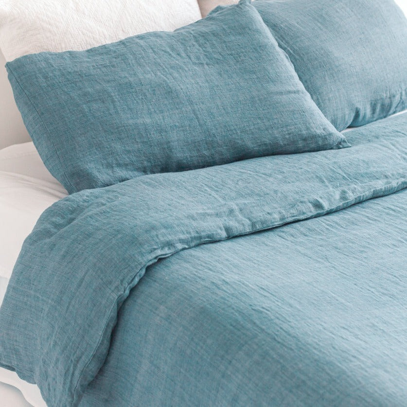 Linen Duvet Cover Set - Denim Blue 3