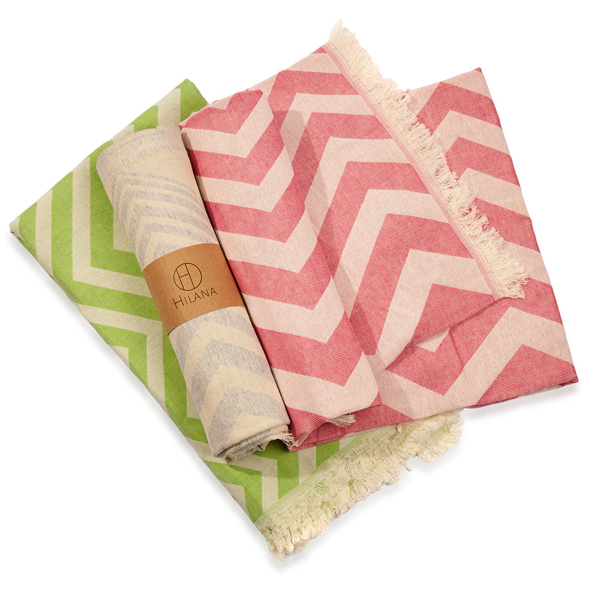Mersin Chevron Towel / Blanket  - Green 4