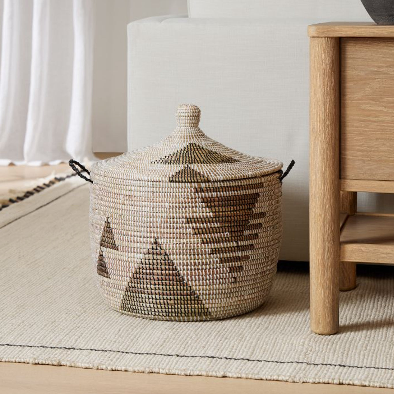 Storage Basket Graphic Print Black and White - Large 3