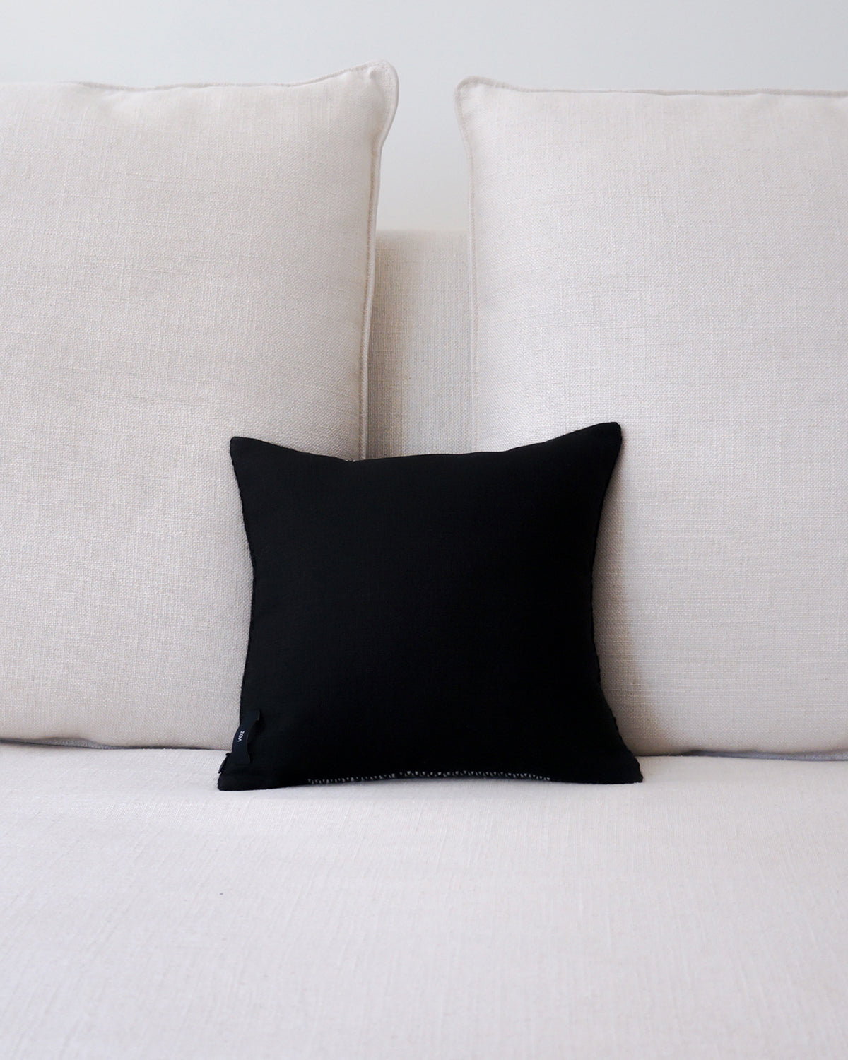 Diamante Square Textile Small Pillow in Black 3
