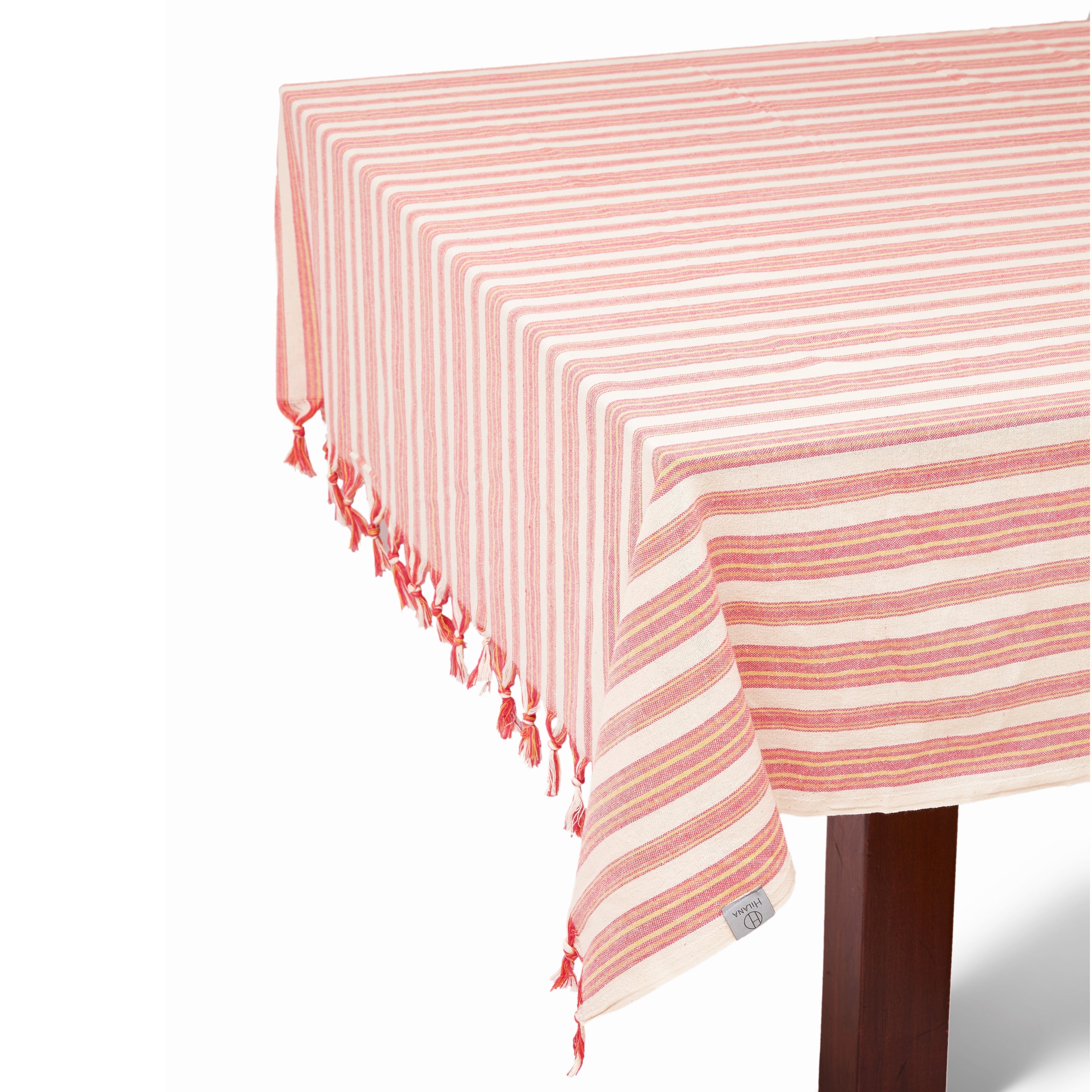 Andana Striped Tablecloth Set - Magenta 3