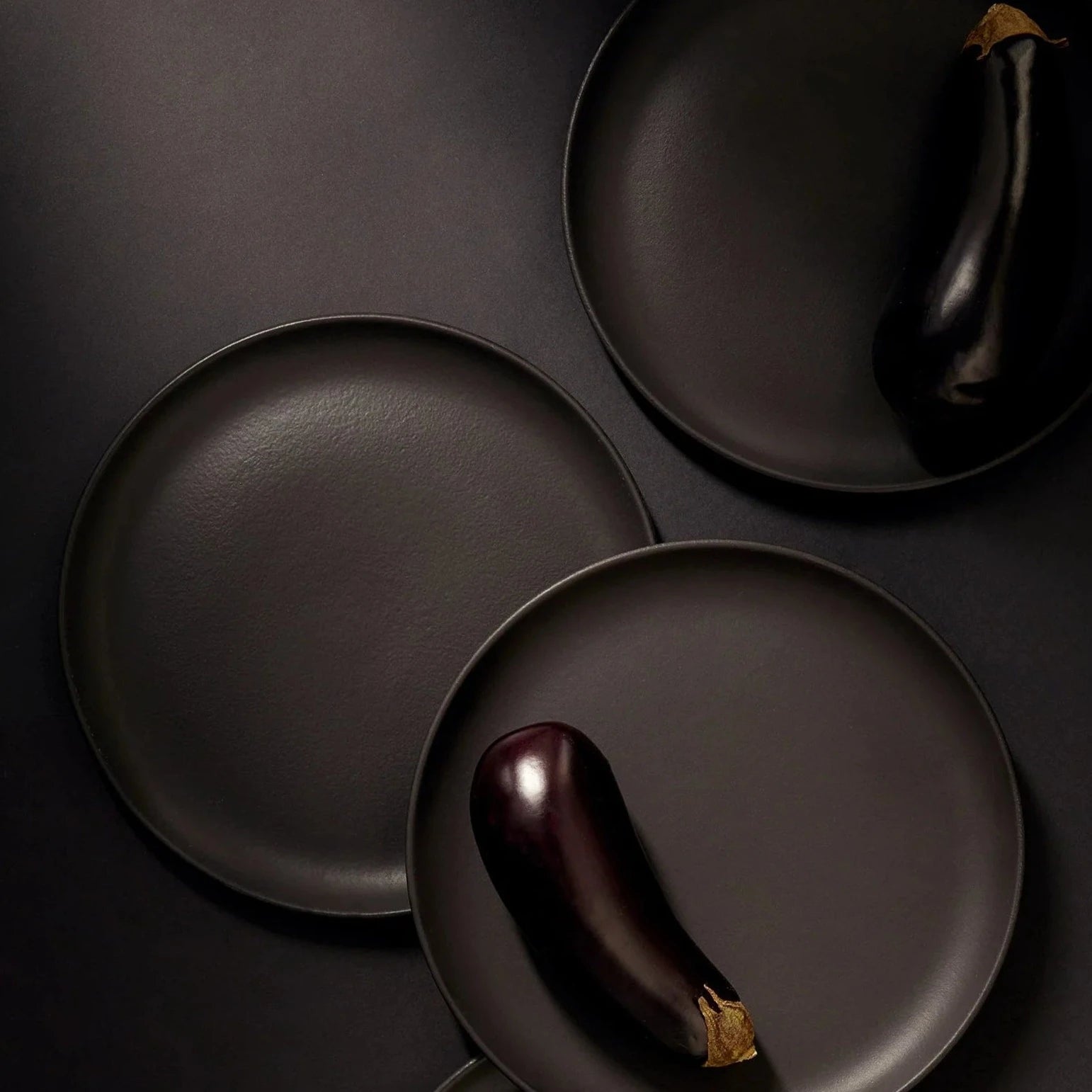 Tunisian 12pc Dinnerware set - Dinner Plate, Side Plate + Bowl - Matte Black 3