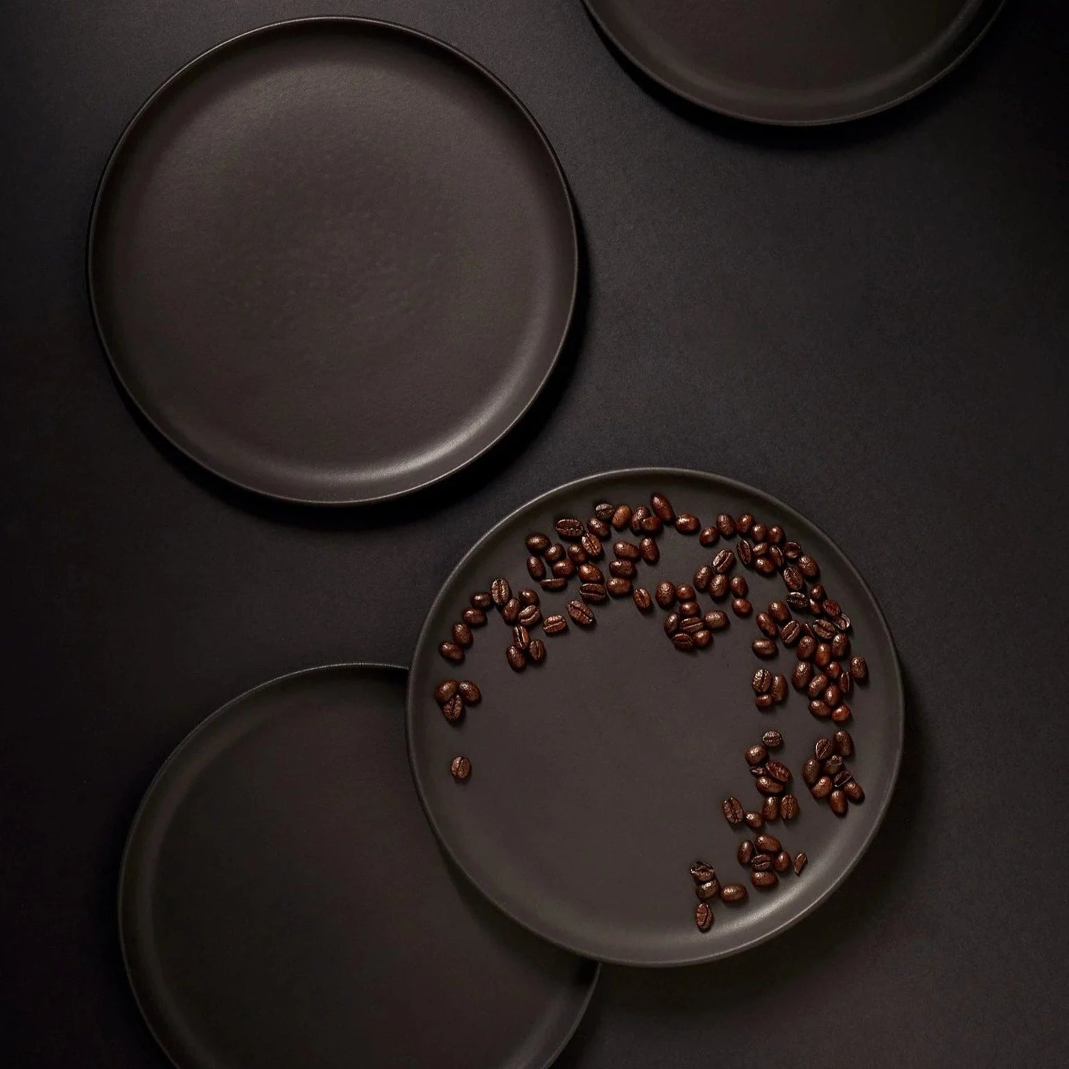 Tunisian 12pc Dinnerware set - Dinner Plate, Side Plate + Bowl - Matte Black 4