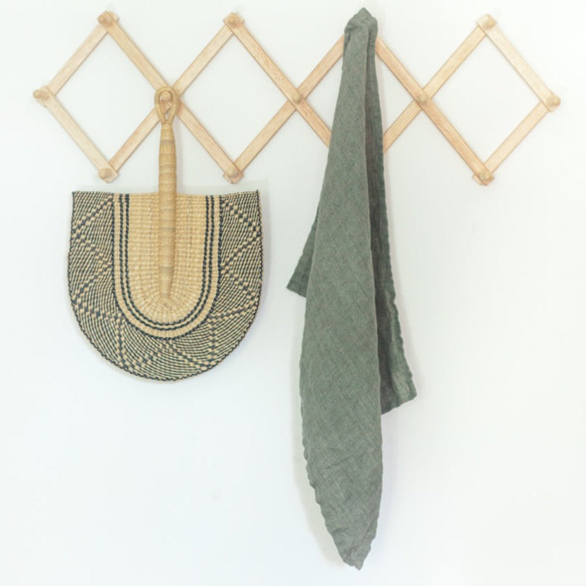 Stone Washed Linen Tea Towel - Iron Ore 4