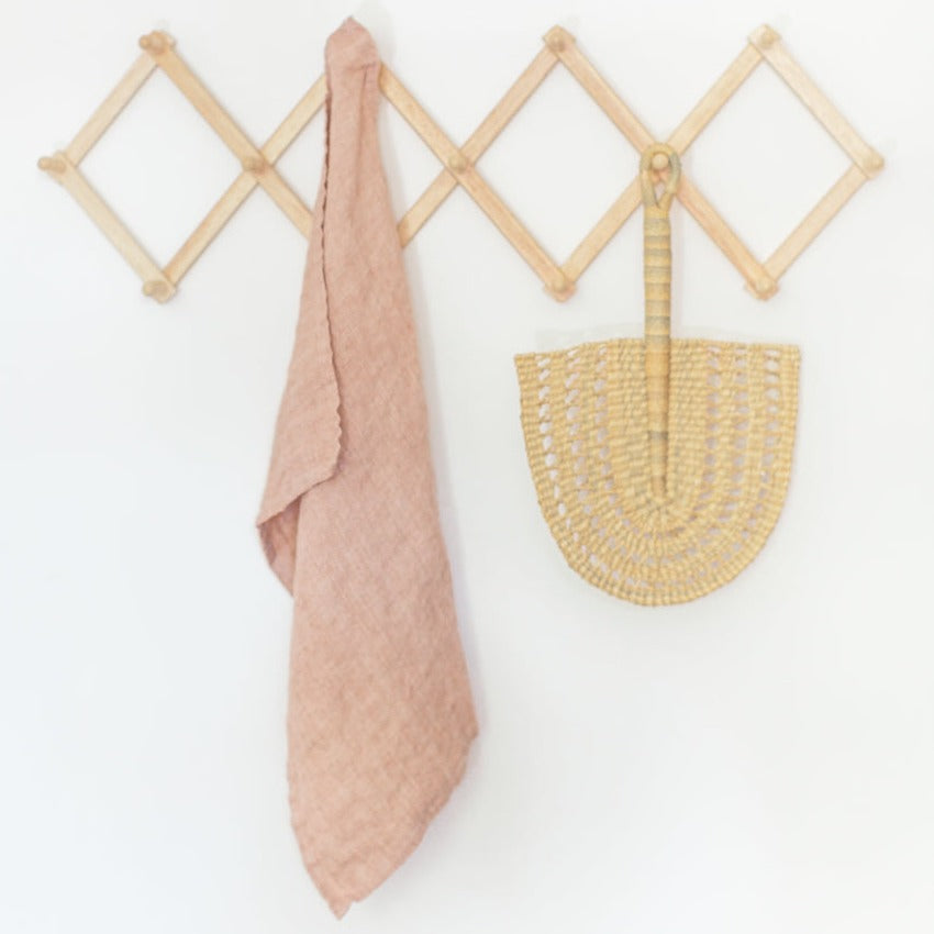 Stone Washed Linen Tea Towel - Blush 3