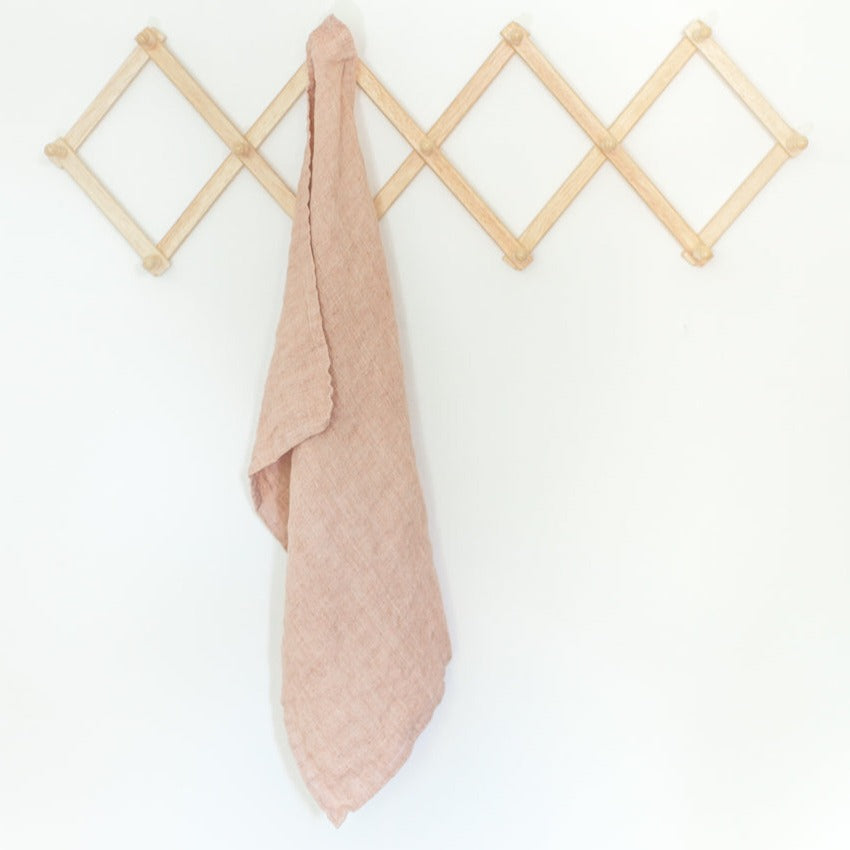 Stone Washed Linen Tea Towel - Blush 4