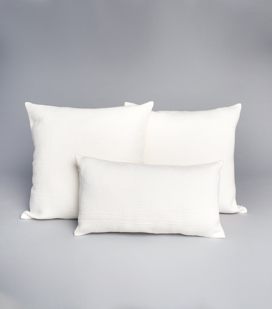 Solid Lumbar Pillow in Ivory Cotton 5