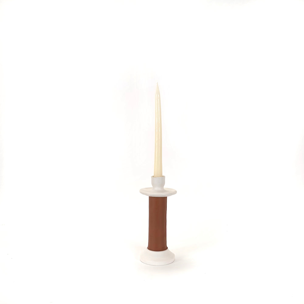 Leather-Wrapped Candle Holder 5