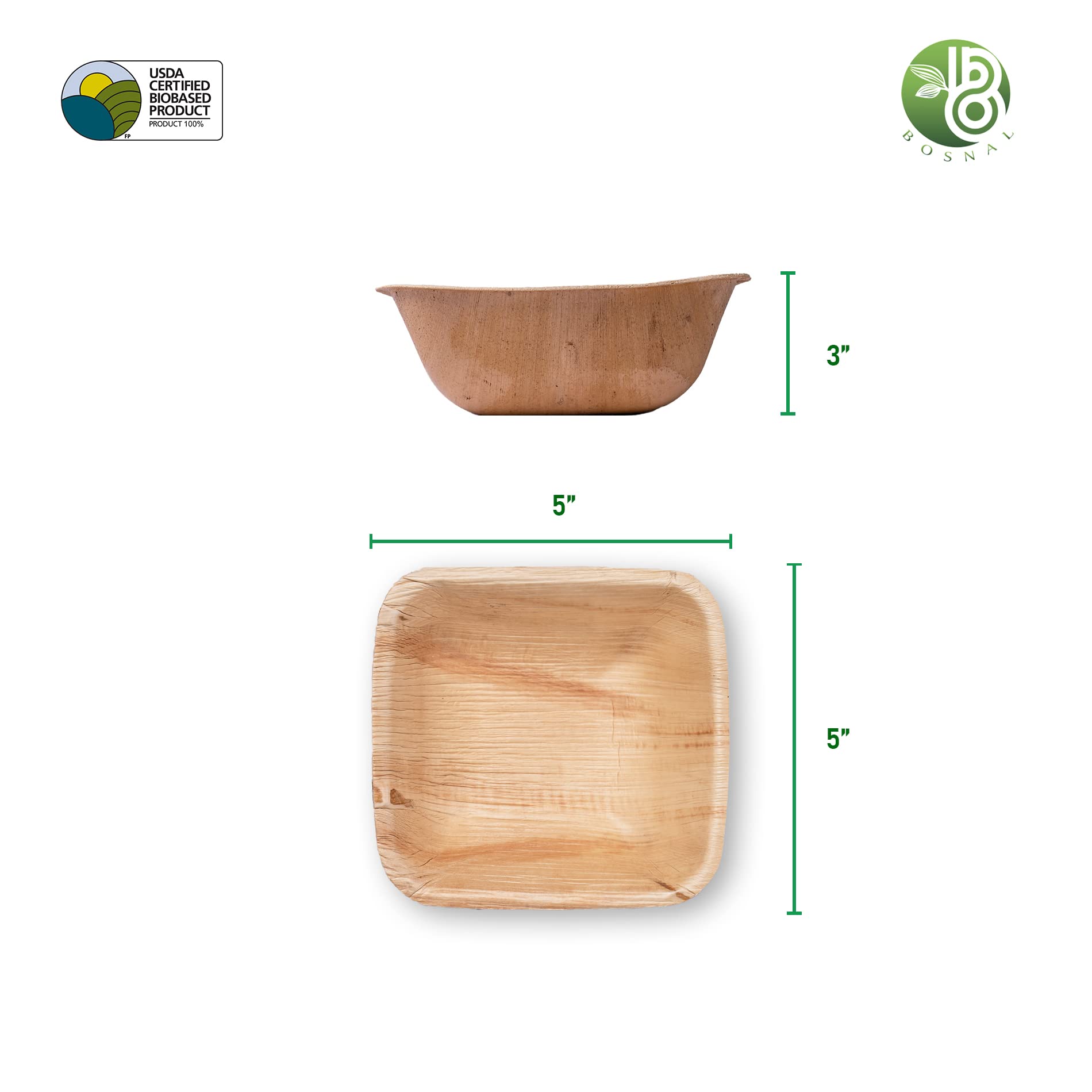 BOSNAL Palm Leaf Plates 5