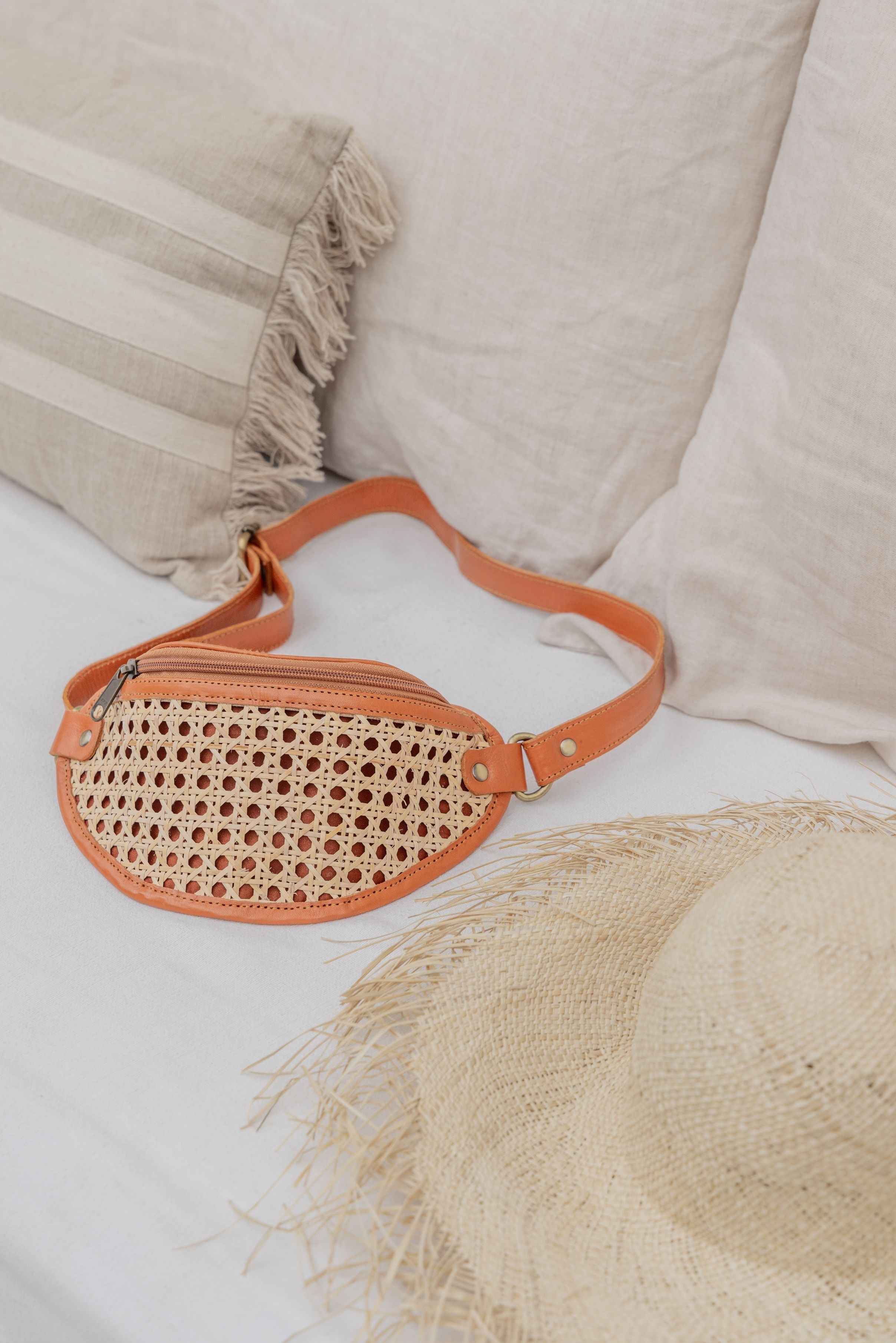 Raja Leather and Cane Sling Bag 6