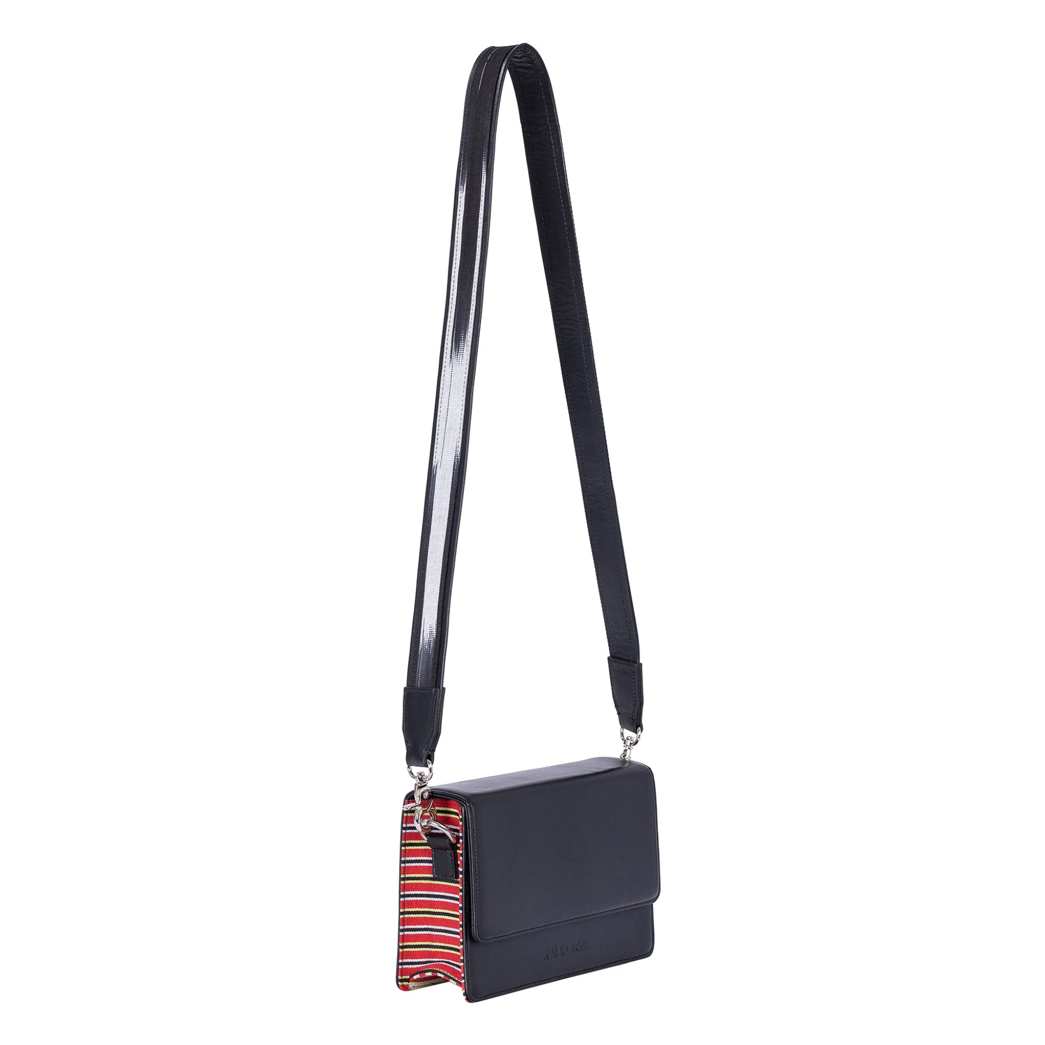 Black Leather Structured Crossbody Bag 5