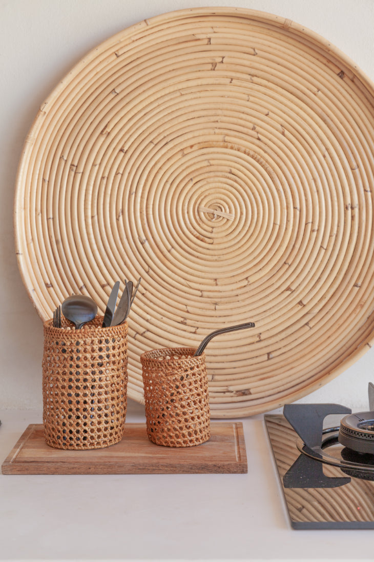 Rattan Utensil Holder 4