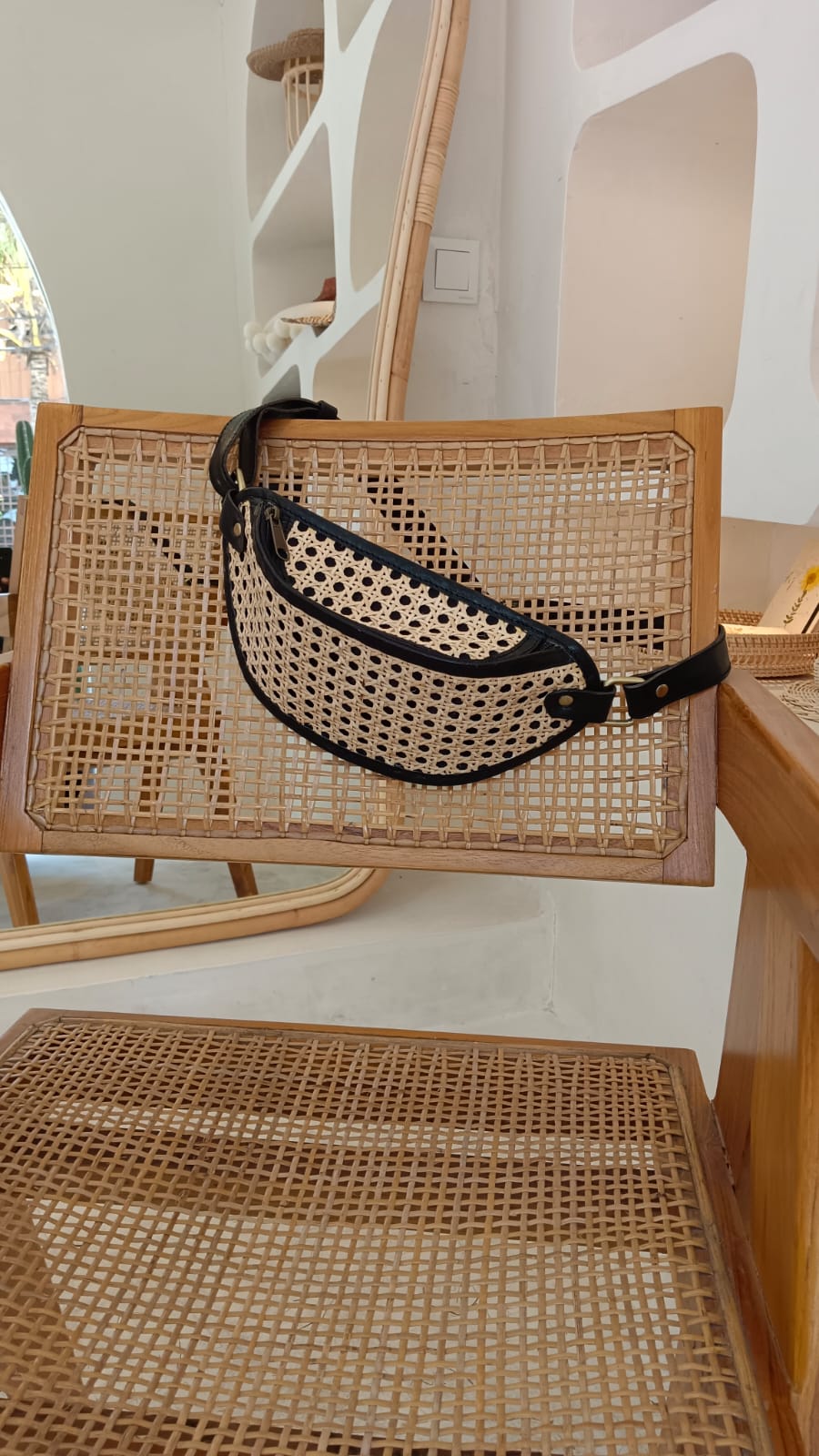 Raja Leather and Cane Sling Bag 7