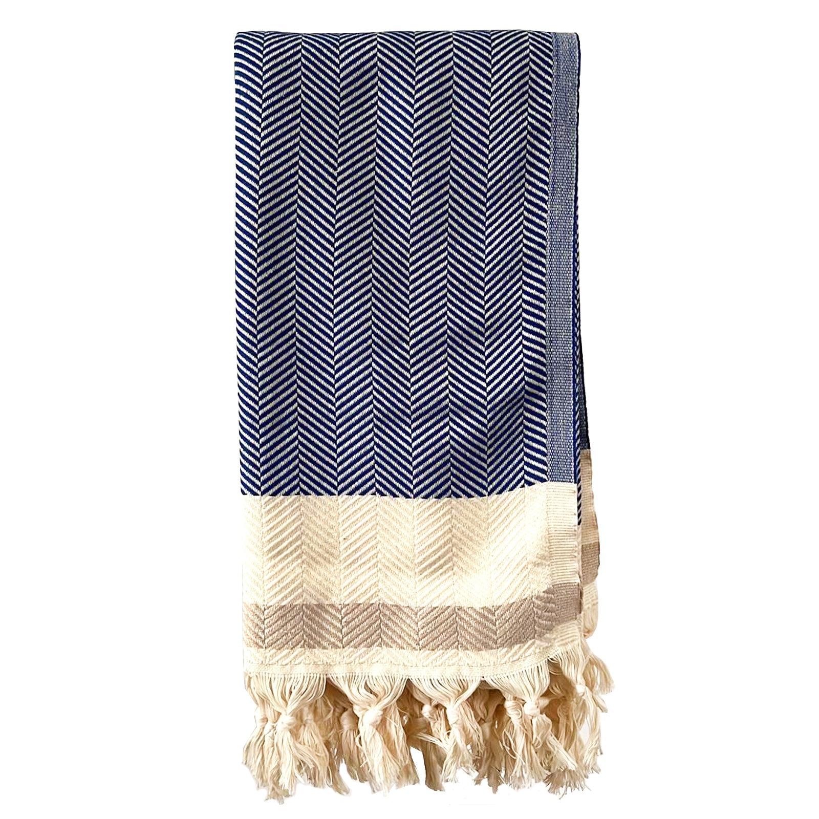 Pipa Sustainable Hand-loomed Throw Blanket - Blue 4