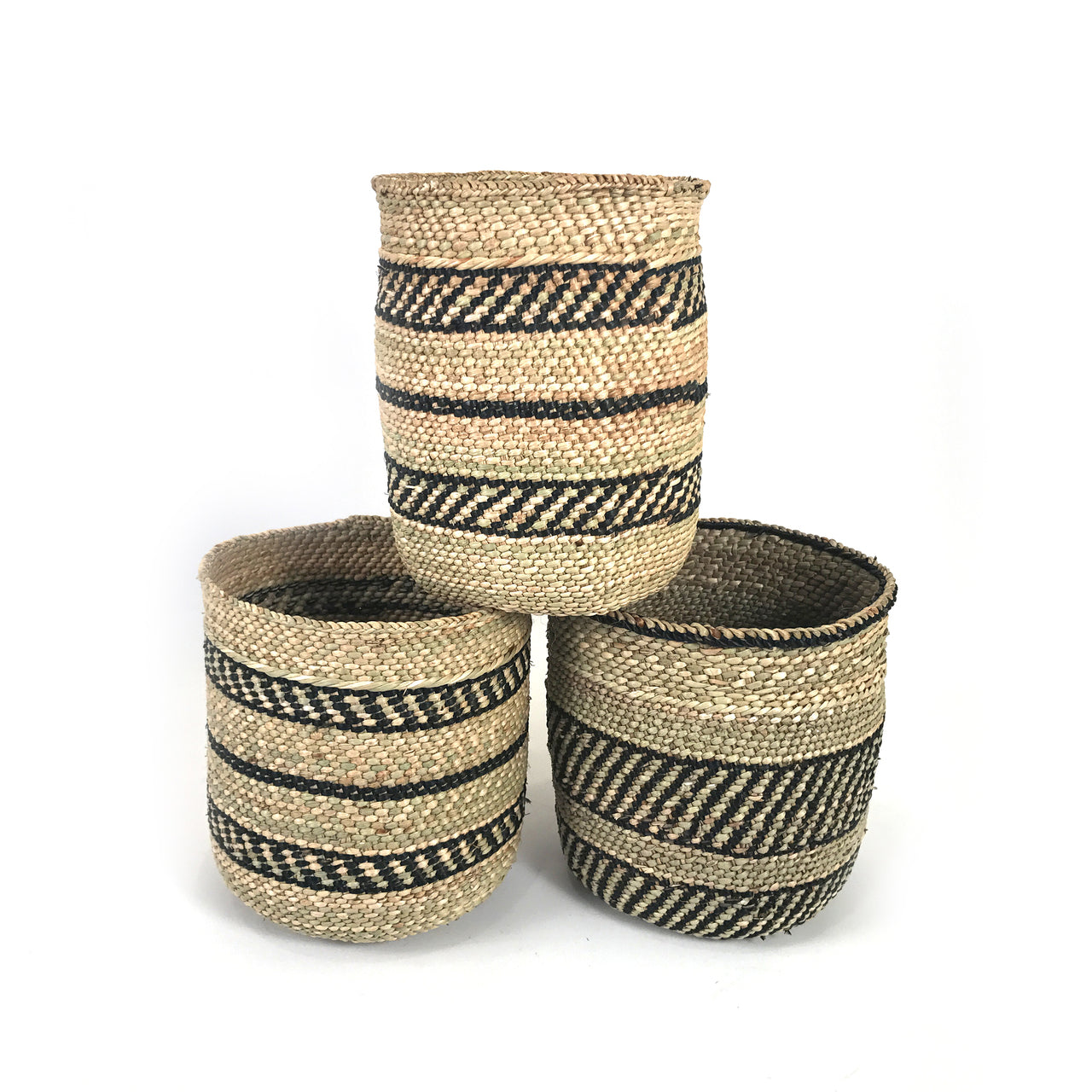 Iringa Woven Basket with Black Stripe 4