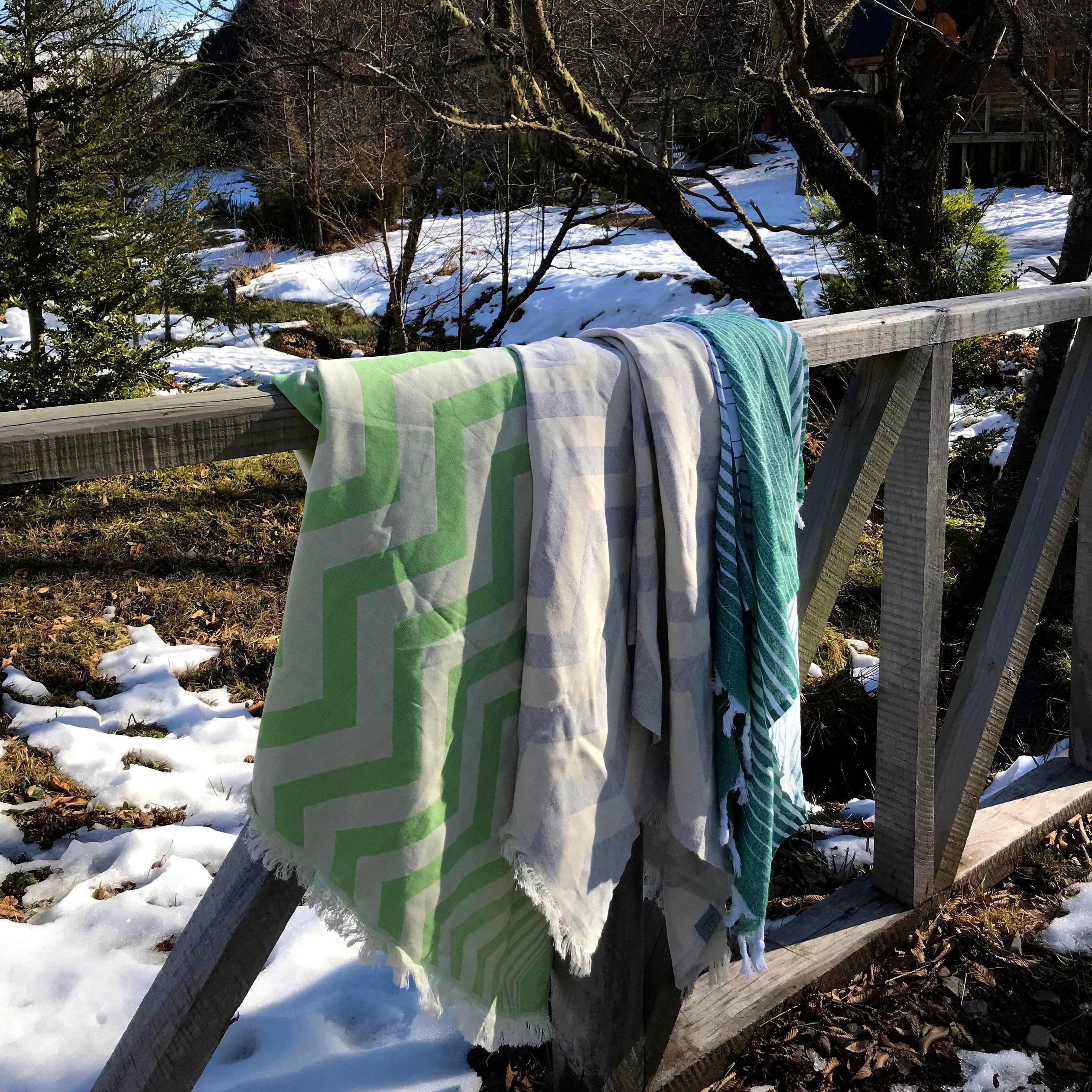 Mersin Chevron Towel / Blanket  - Green 5