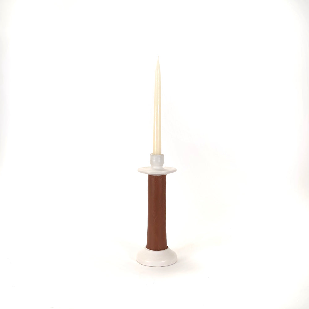 Leather-Wrapped Candle Holder 8