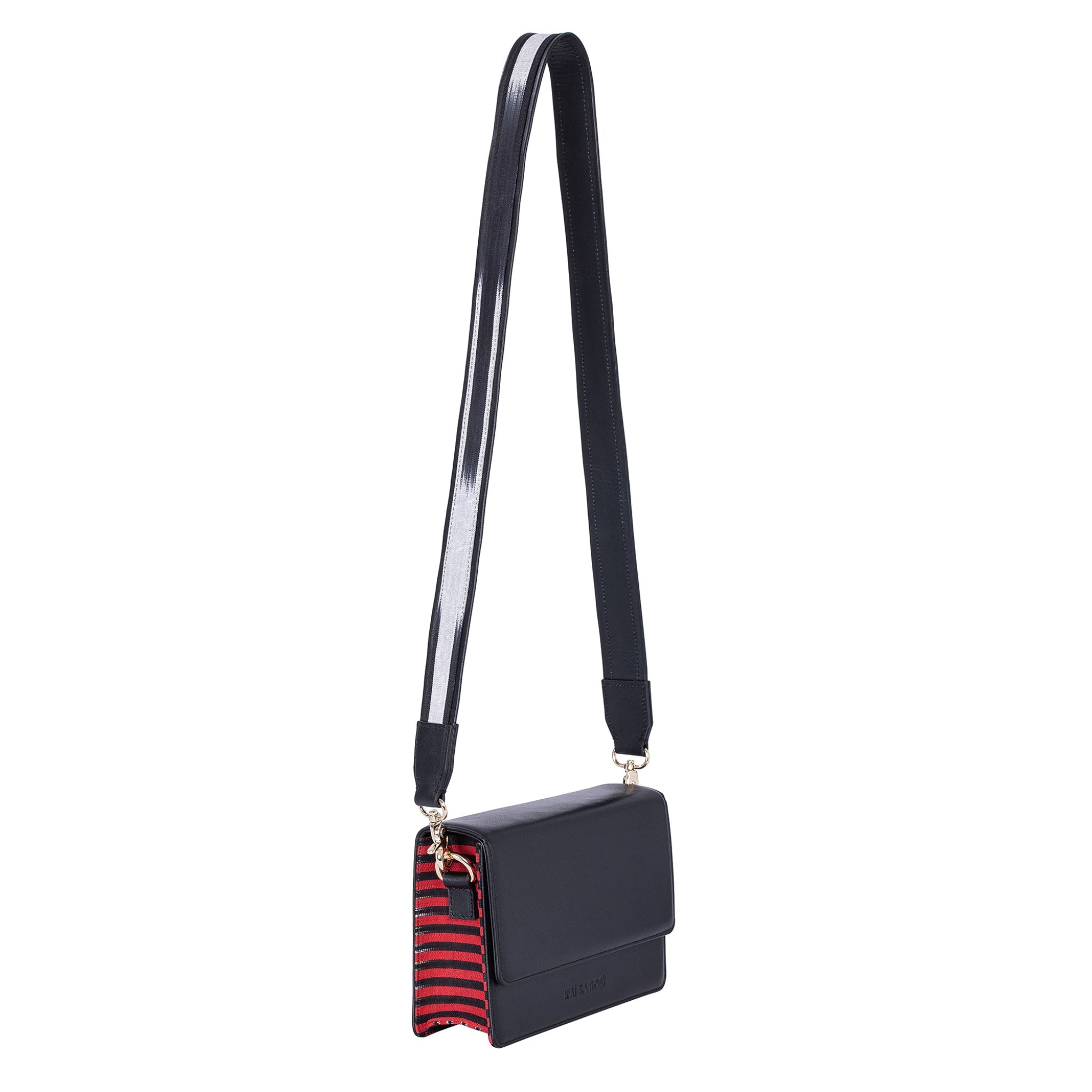 Black Leather Structured Crossbody Bag 6