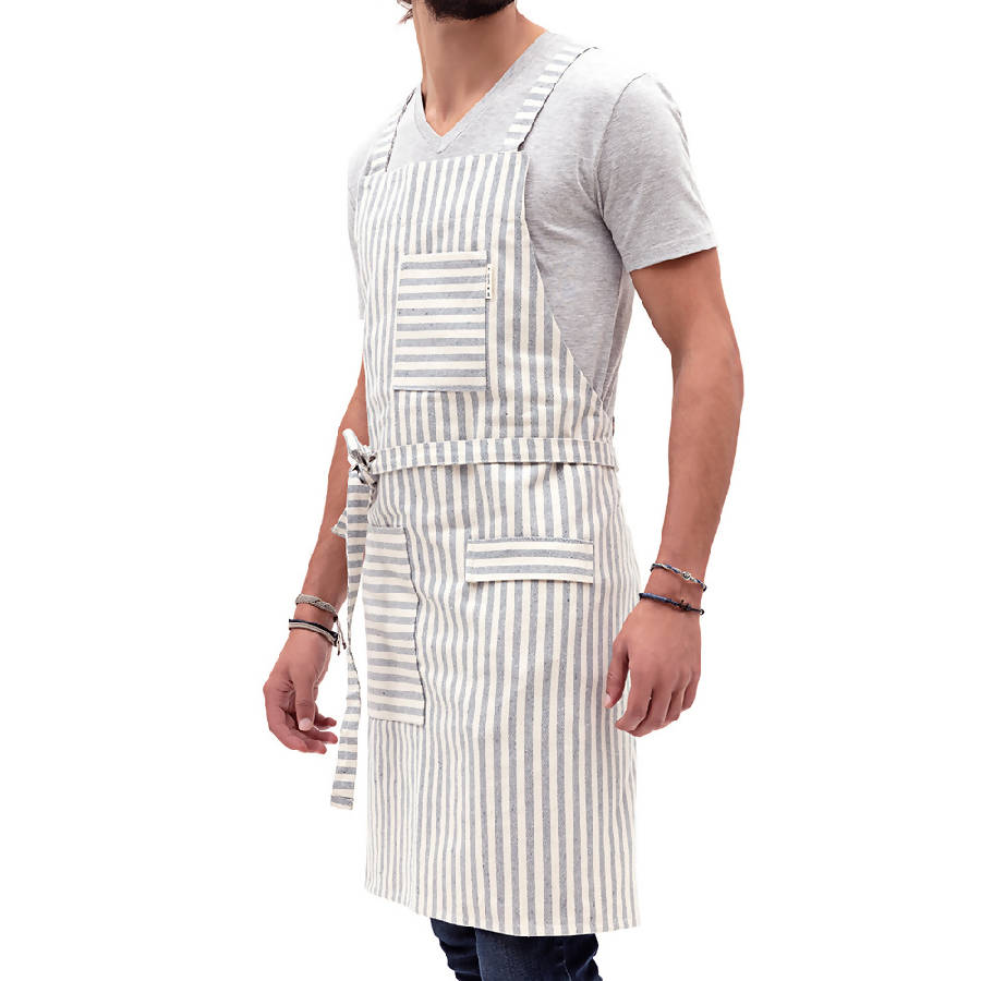 Striped Crossback Bib Apron 3