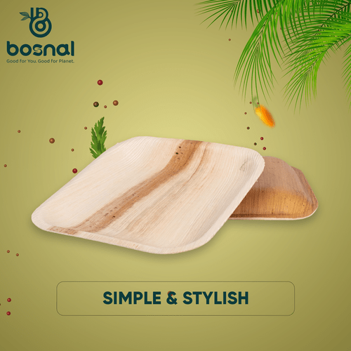 Bosnal - Palm Leaf Biodegradable Plates, 10 inch, Square 3