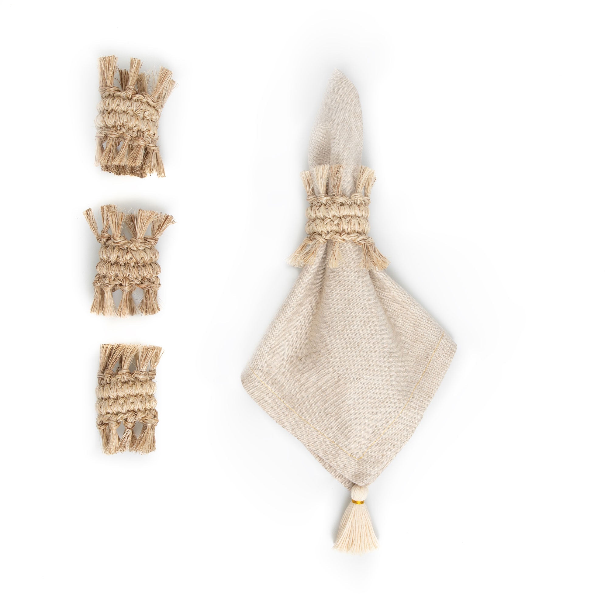 Fringes Napkin Ring - set of 4 3