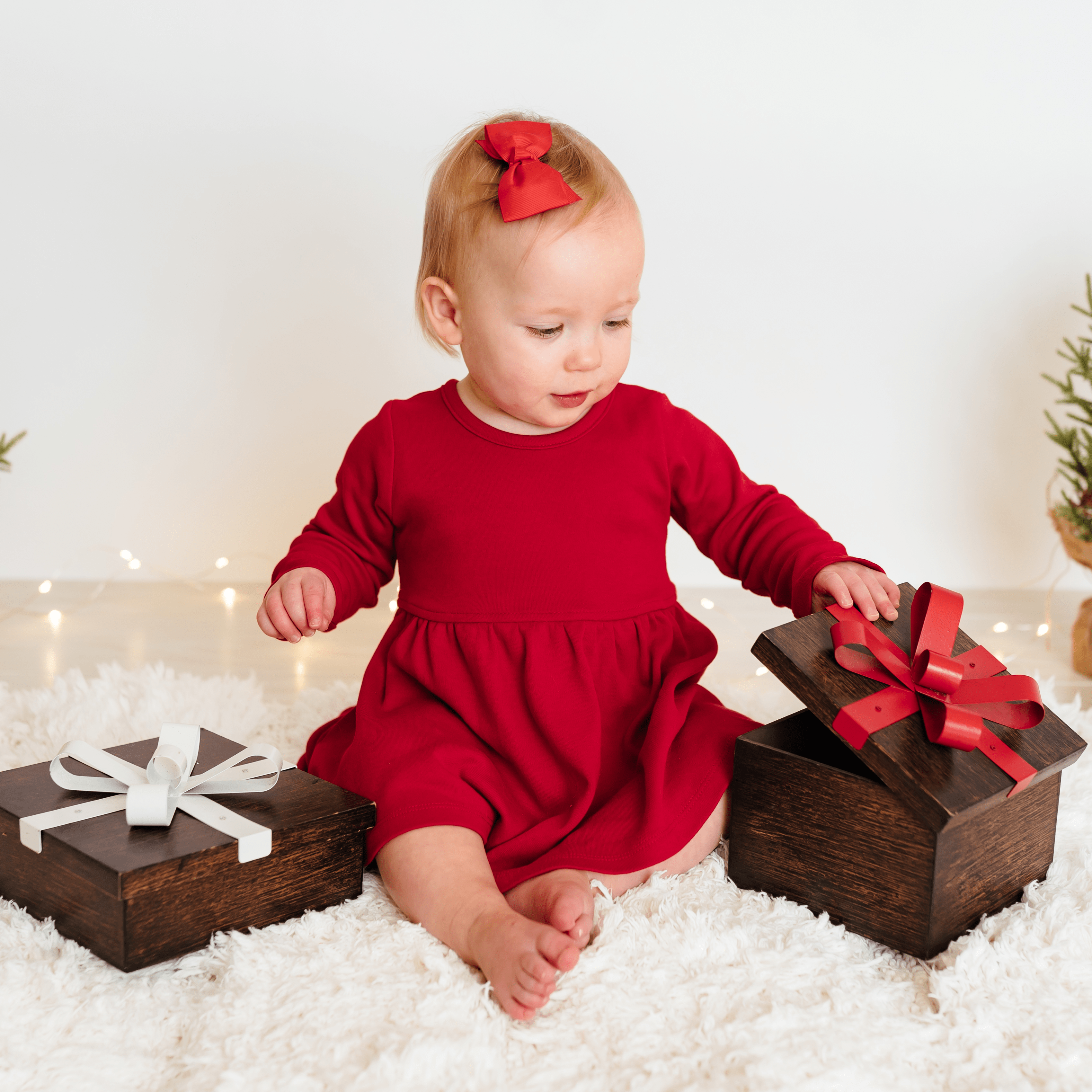 long sleeve twirl dress | scarlet red 4