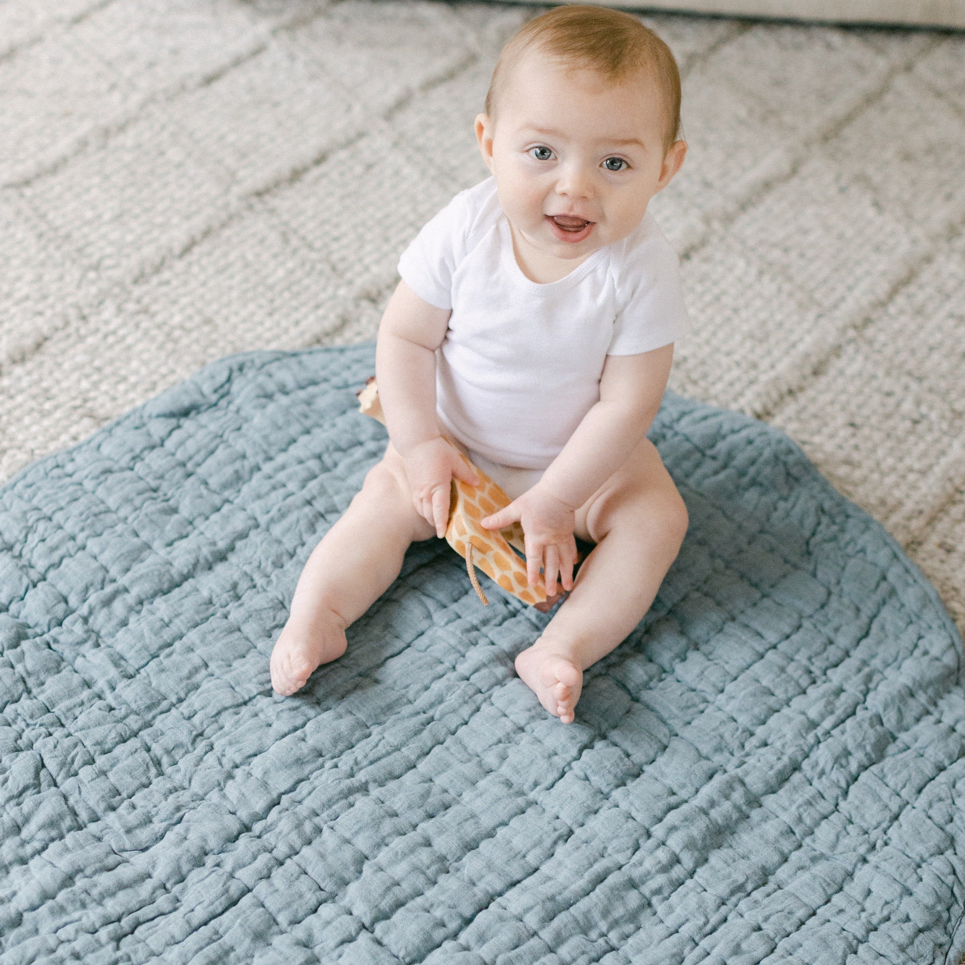 Quilted Play Mat - Denim 3