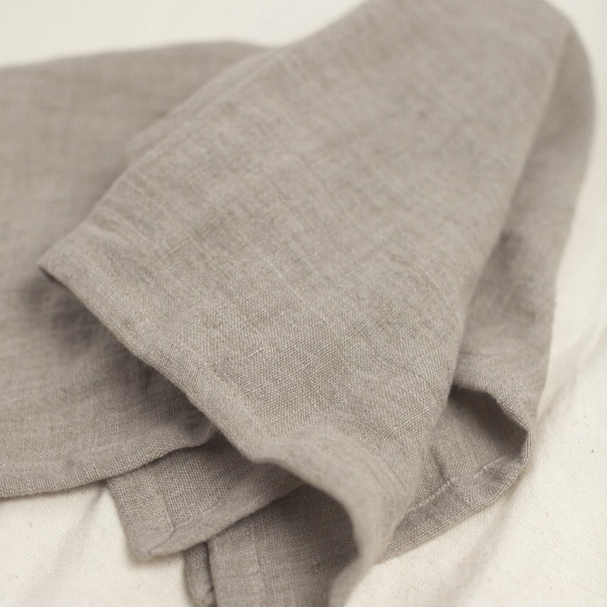 Stone Washed Linen Napkins, Flax - set of 4 3
