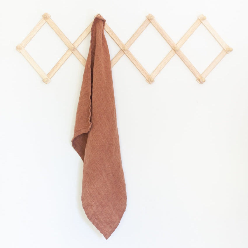Stone Washed Linen Tea Towel - Terracotta 7