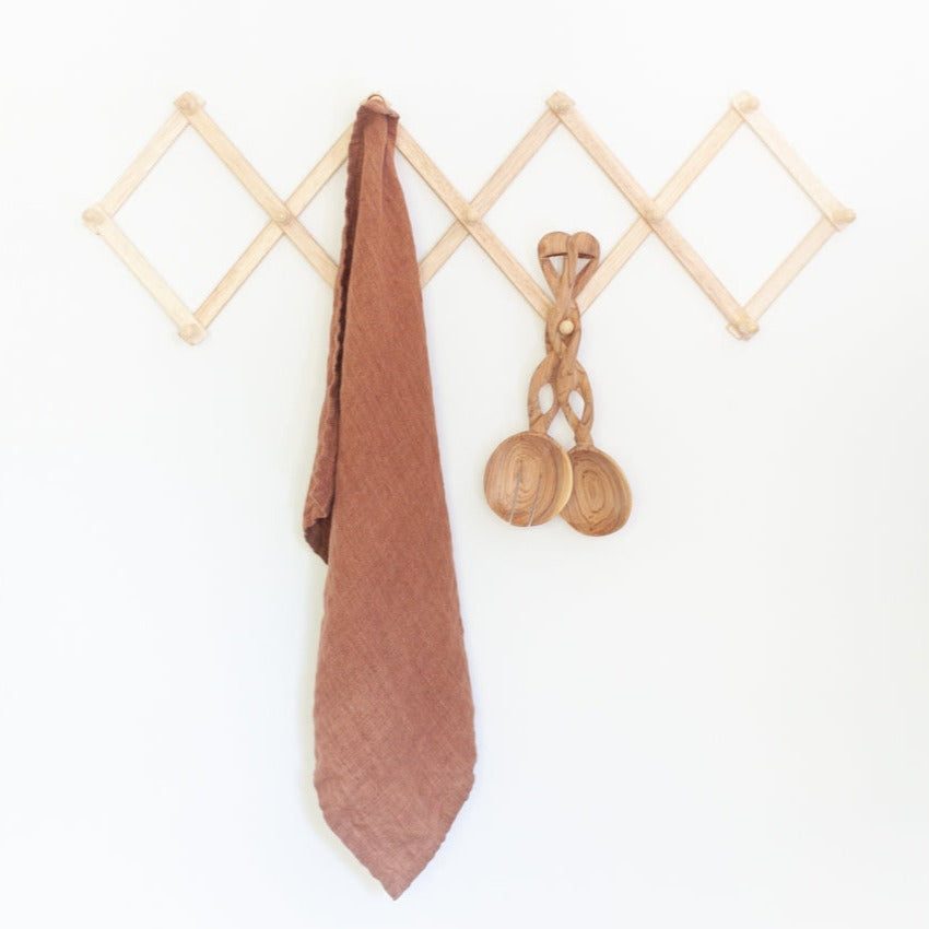 Stone Washed Linen Tea Towel - Terracotta 8