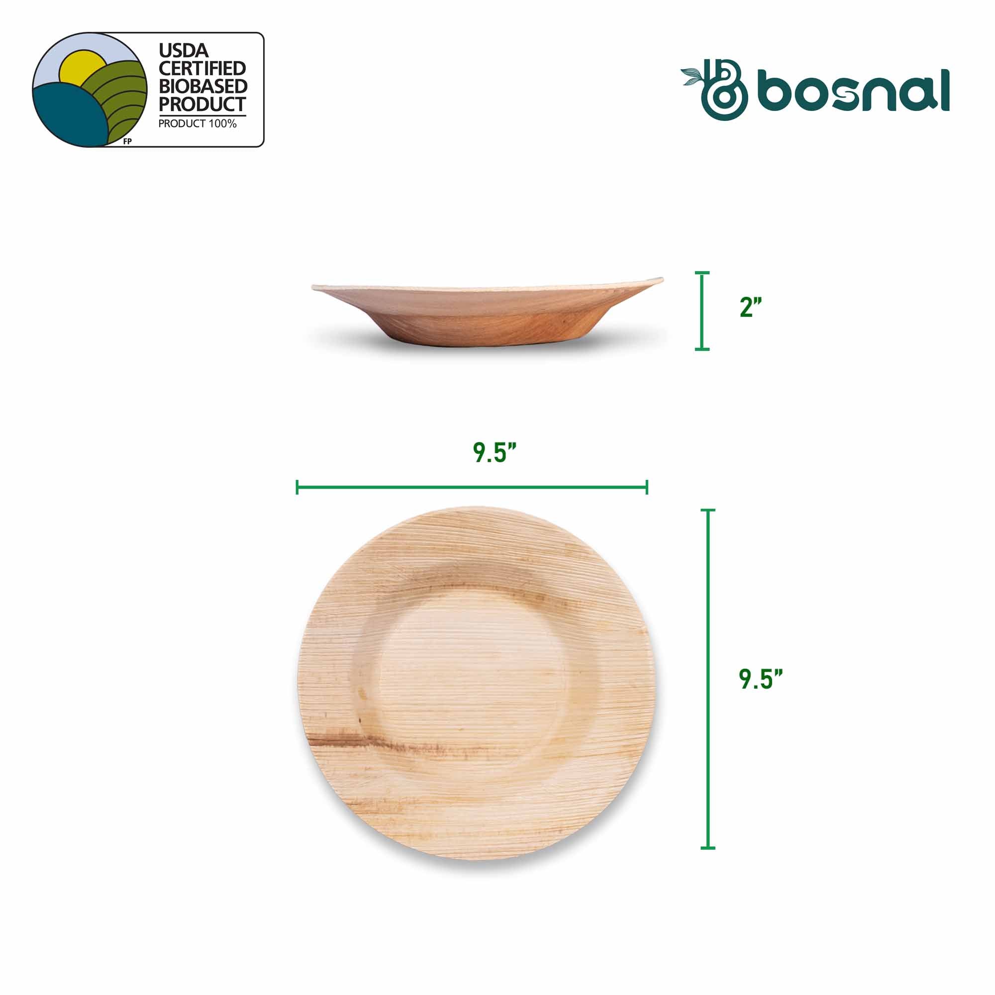 Bosnal - Palm Leaf Biodegradable Bowls, 9.5 inch Round Soup Bowl 4