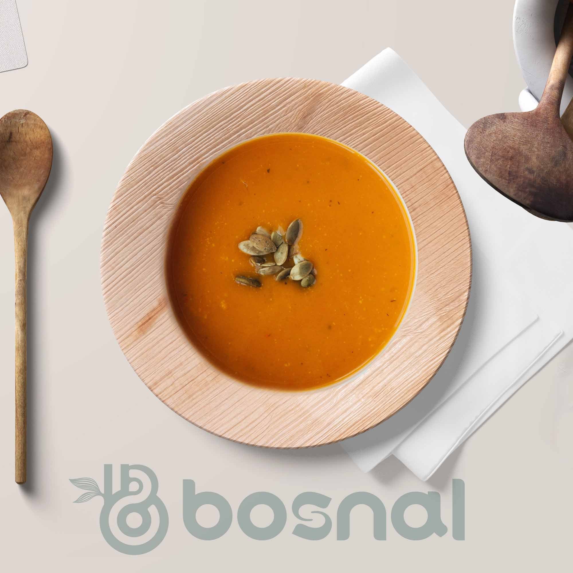 Bosnal - Palm Leaf Biodegradable Bowls, 9.5 inch Round Soup Bowl 6