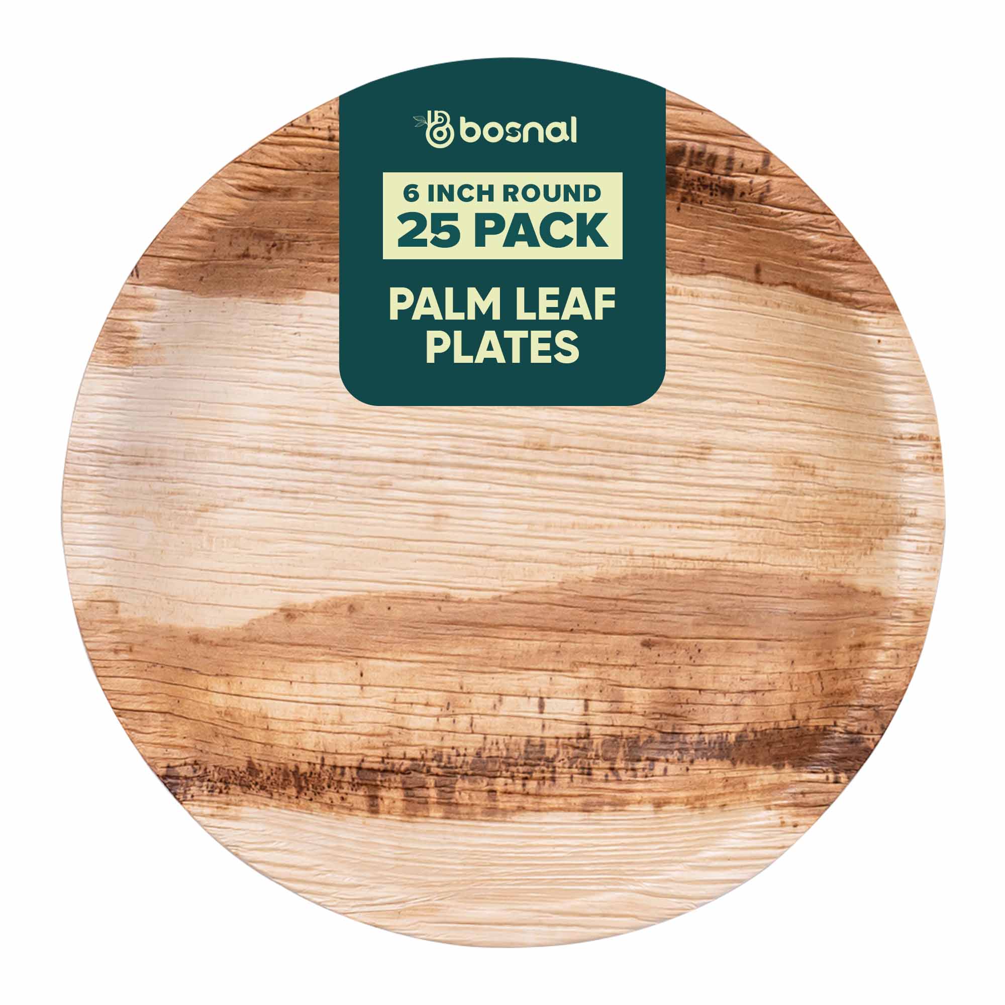 Bosnal - Palm Leaf Biodegradable Plates, 6 inch, Round 3
