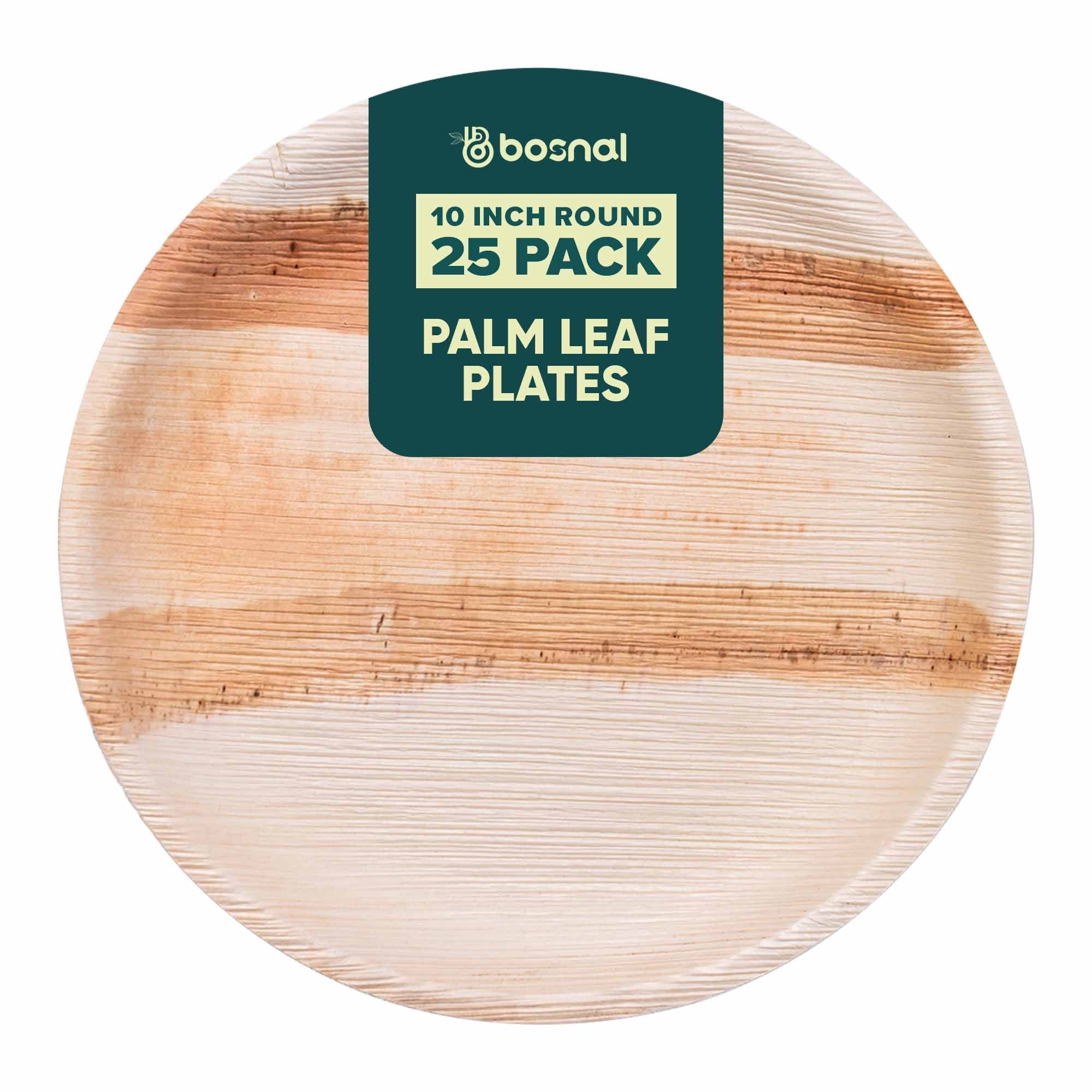 Bosnal - Palm Leaf Biodegradable Plates, 10 inch, Round 3