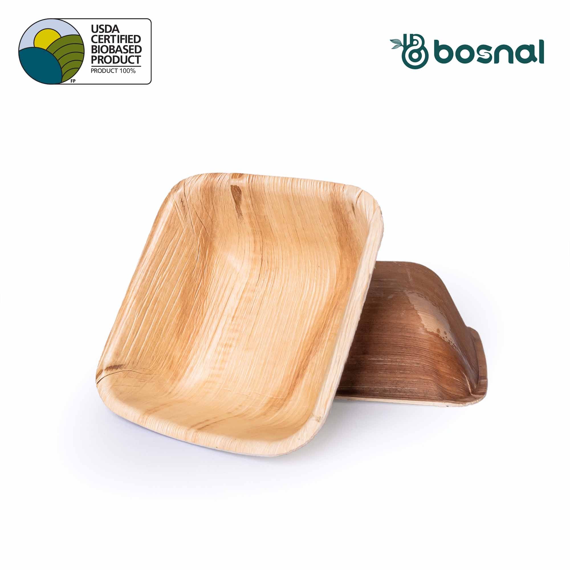 Bosnal - Palm Leaf Biodegradable Bowls, 5 inch, Square 3