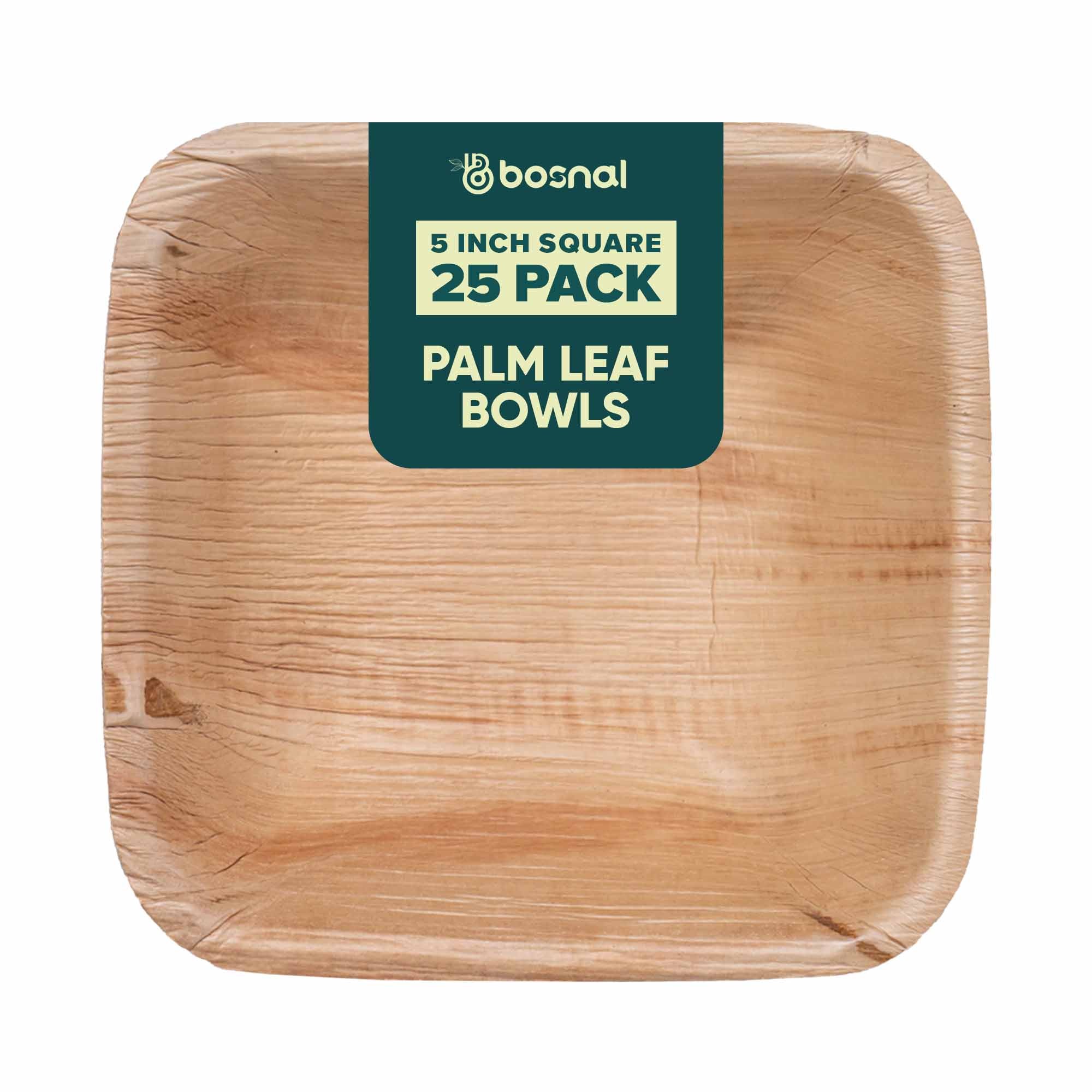 Bosnal - Palm Leaf Biodegradable Bowls, 5 inch, Square 4