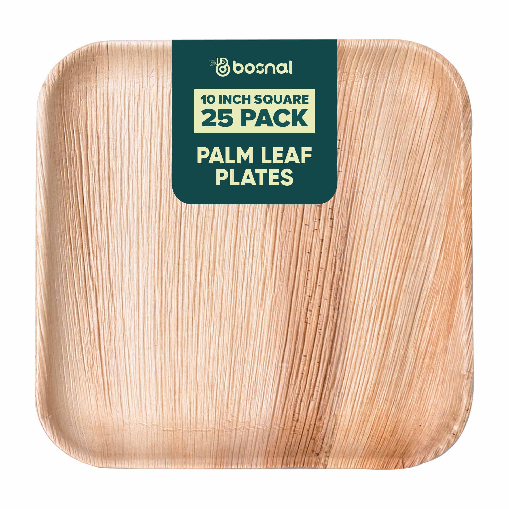 Bosnal - Palm Leaf Biodegradable Plates, 10 inch, Square 4