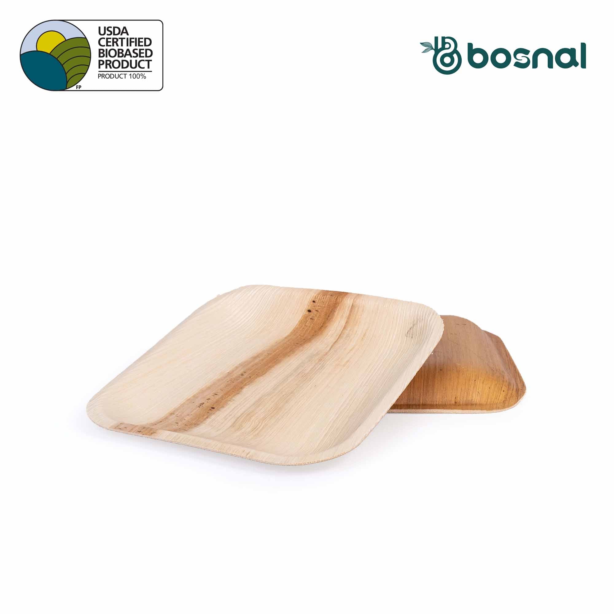 Bosnal - Palm Leaf Biodegradable Plates; 7 inch, Square 5