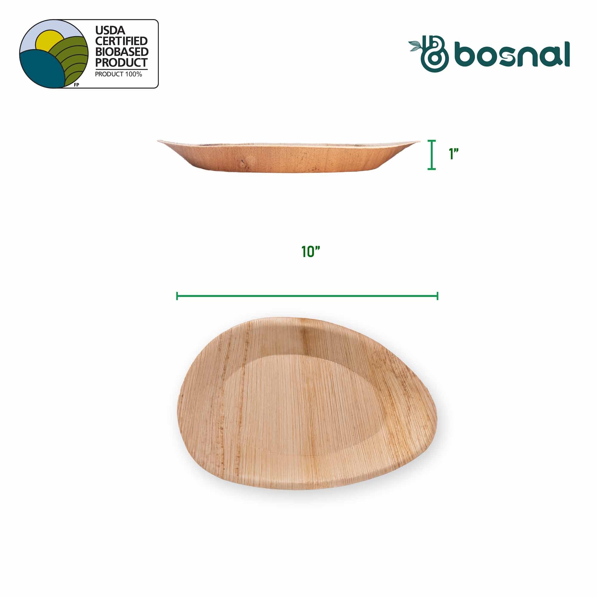 Bosnal - Palm Leaf Biodegradable Plates, 10 inch, Oval 3