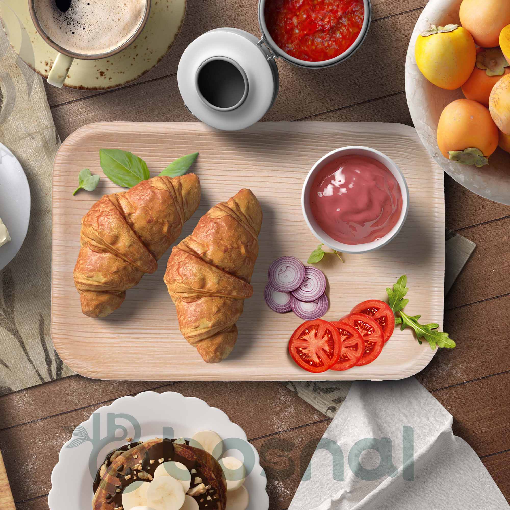 Bosnal - Palm Leaf Biodegradable Plates, 9 x 6 inch Rectangle 4
