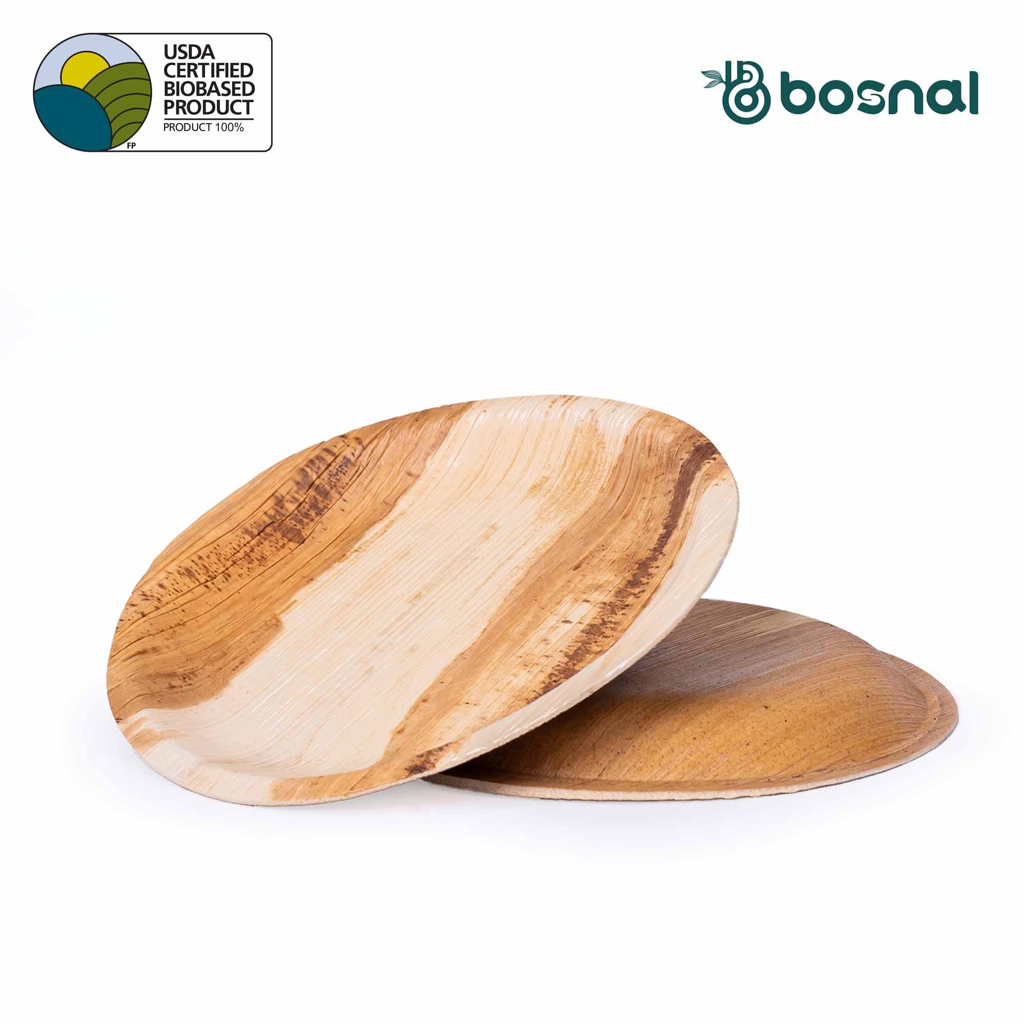 Bosnal - Palm Leaf Biodegradable Plates, 6 inch, Round 6