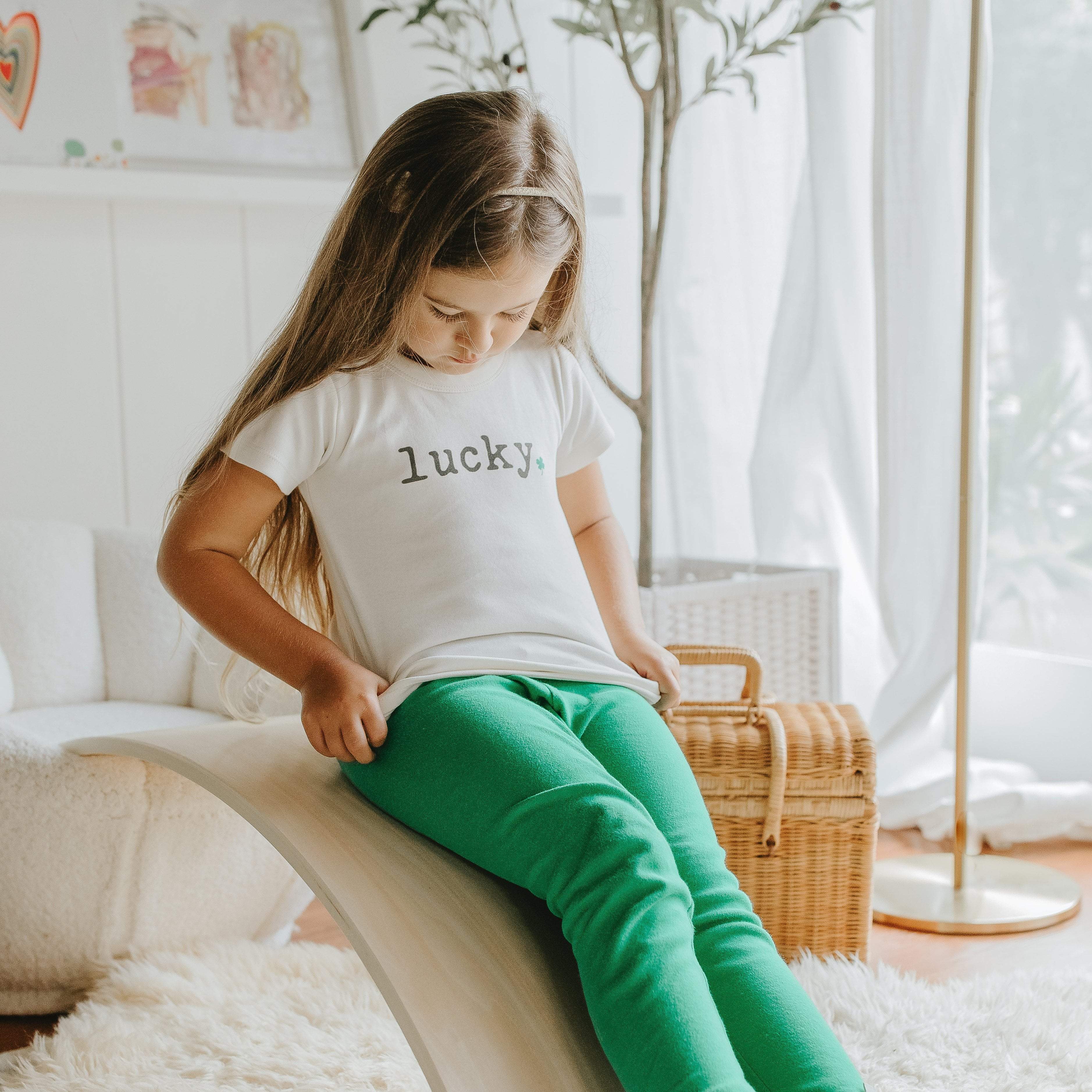 short sleeve pajama set | lucky