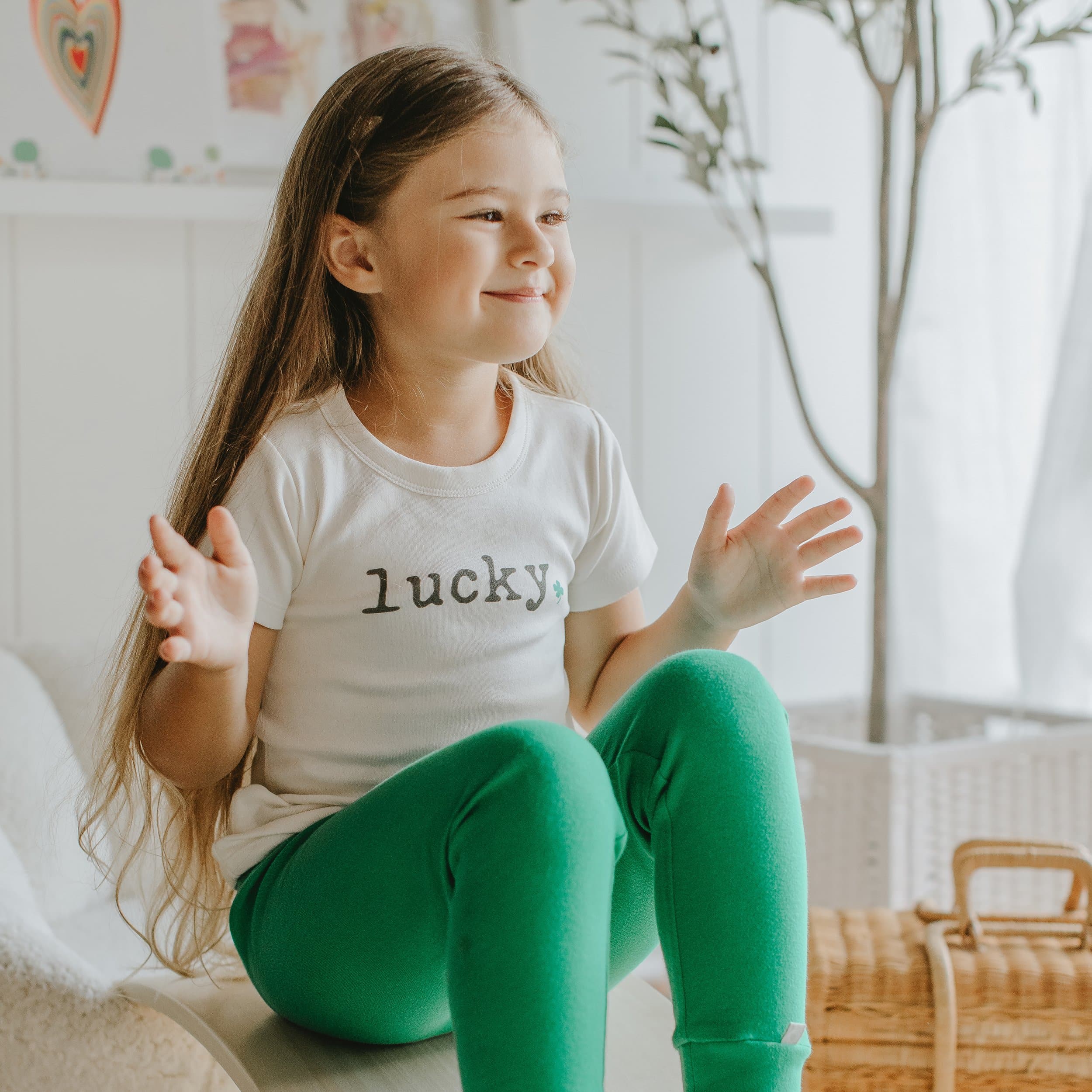 short sleeve pajama set | lucky 3