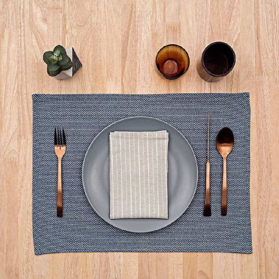 Rustic Placemats - Blue / Set Of 4 3