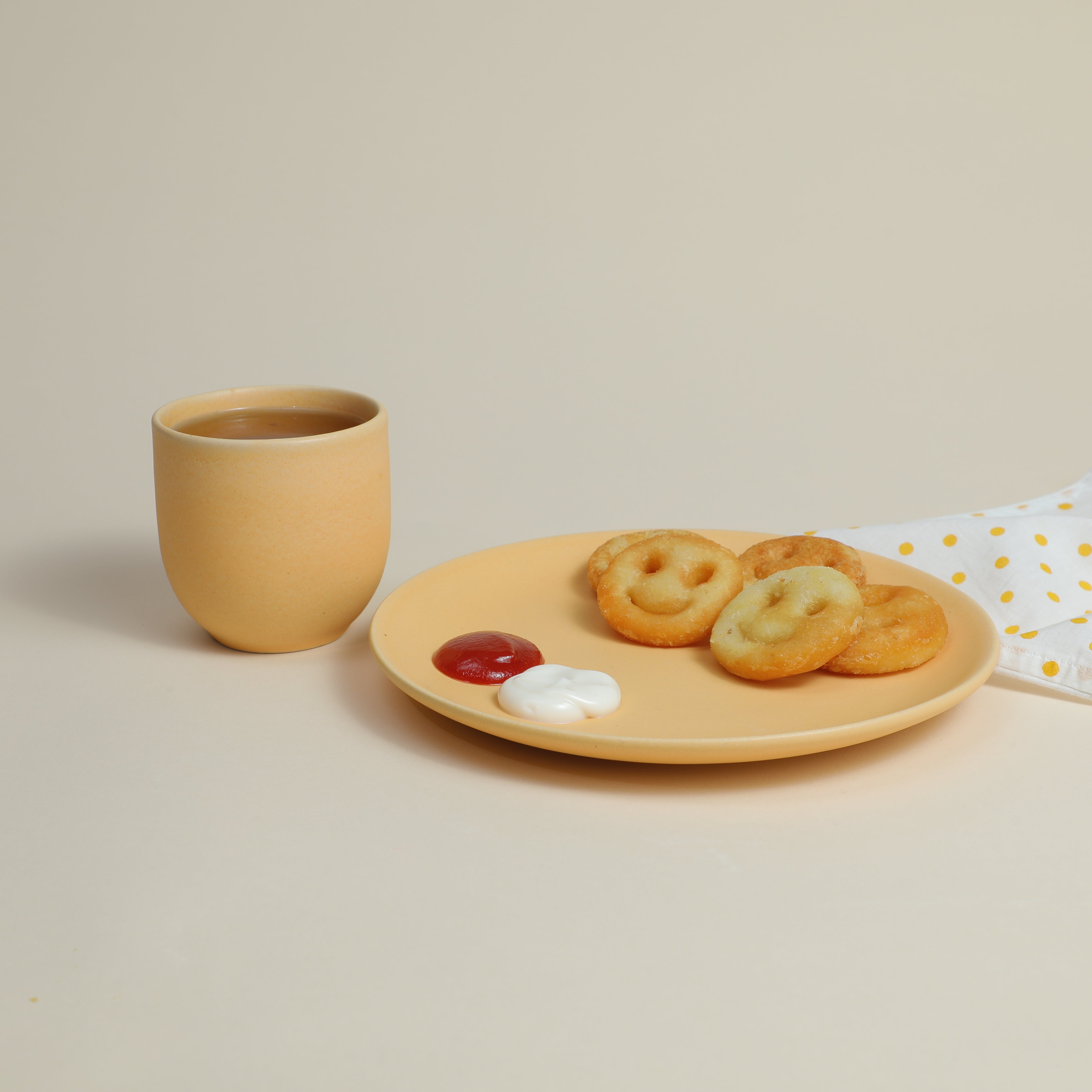 Stoneware Cup Plate - Peach (Set of 2) 3