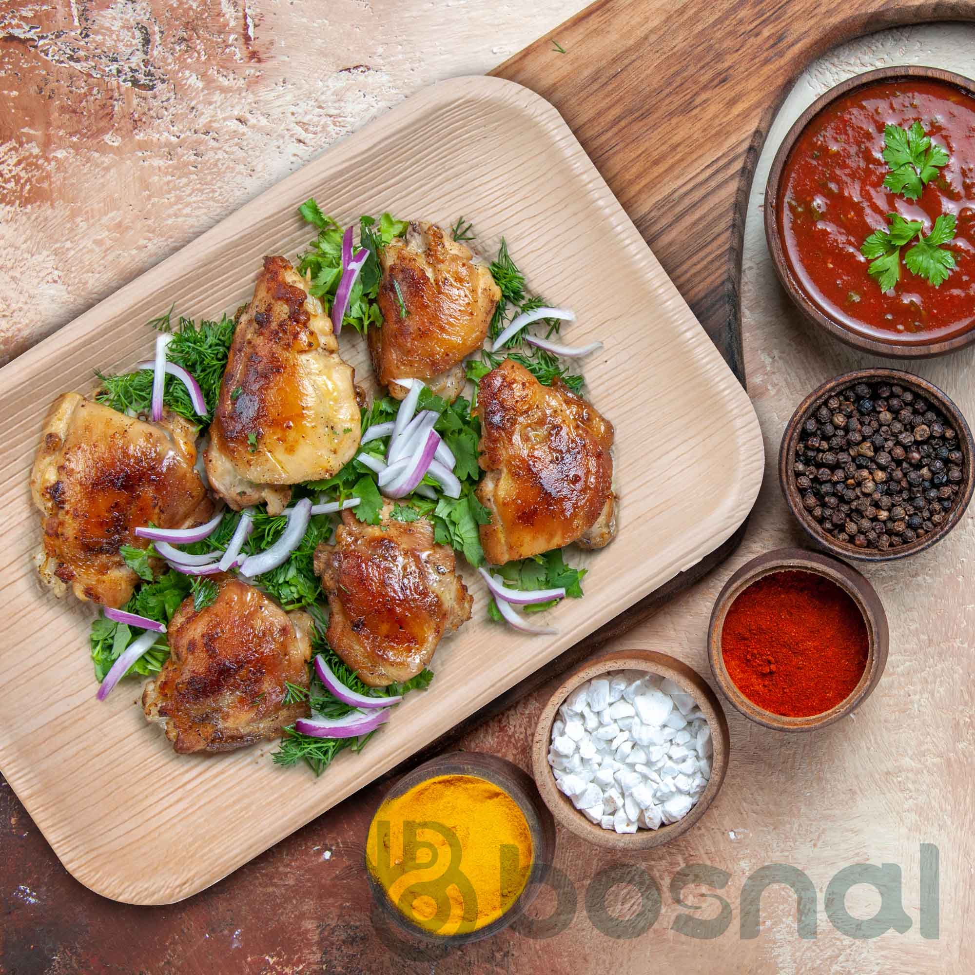 Bosnal - Palm Leaf Biodegradable Plates, 9 x 6 inch Rectangle 6