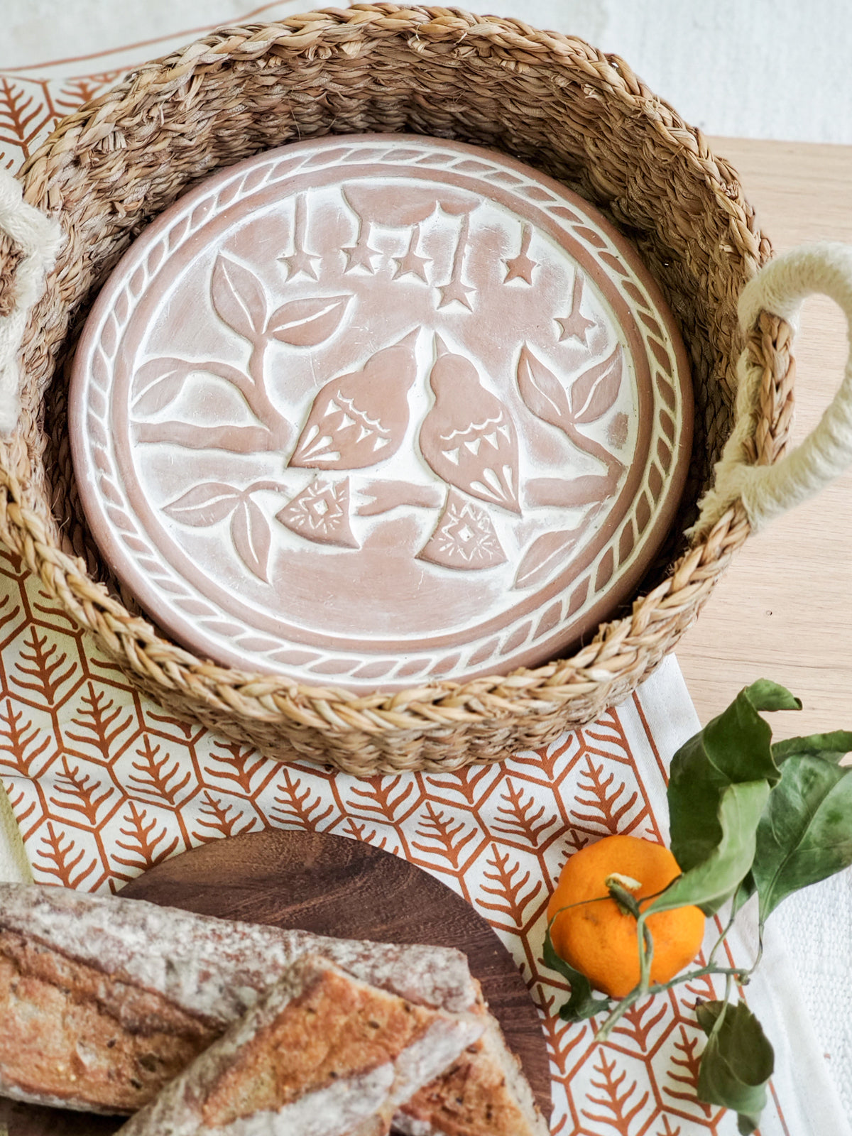 Bread Warmer & Basket - Lovebirds Round 5