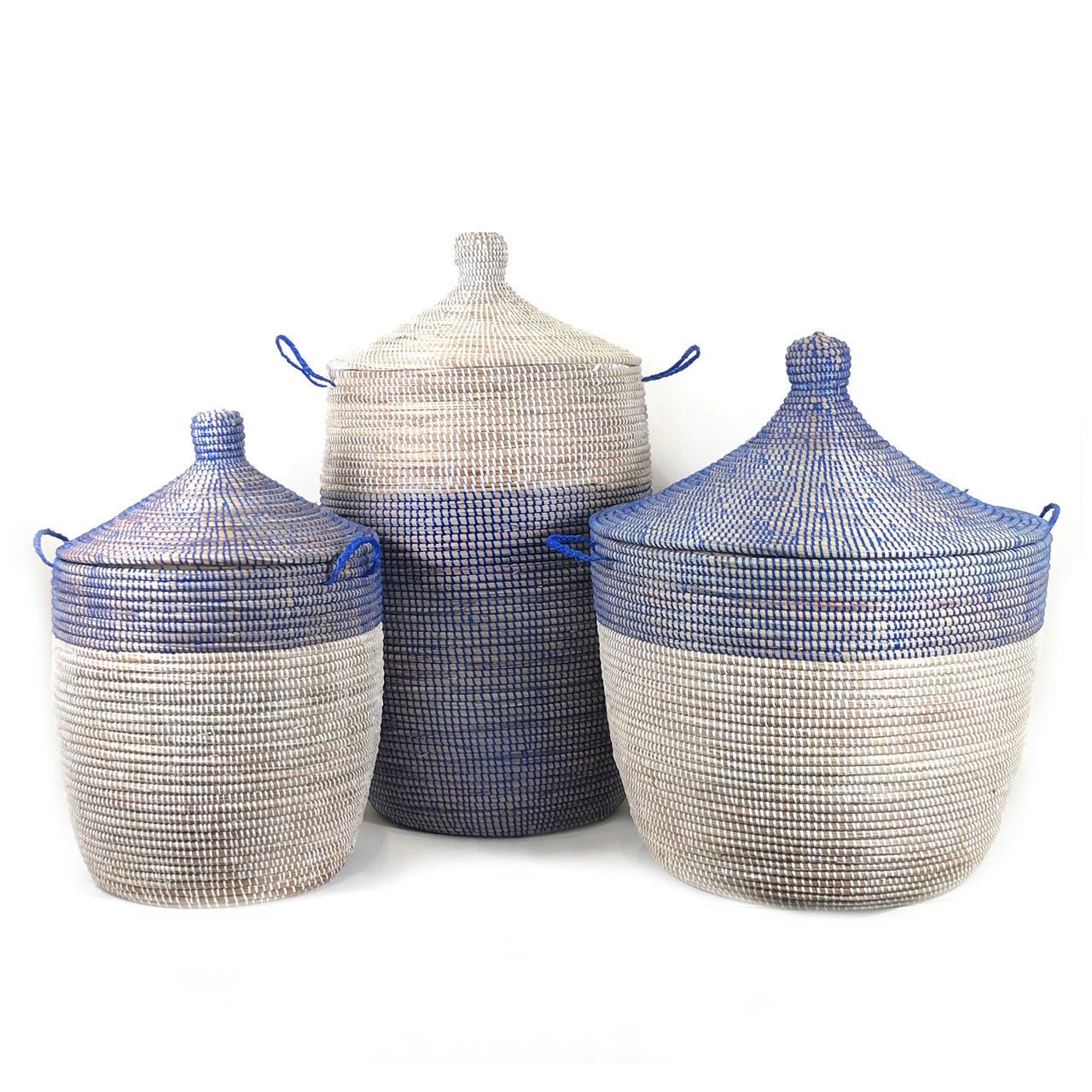 Large Two-Tone Basket - Navy + White 3