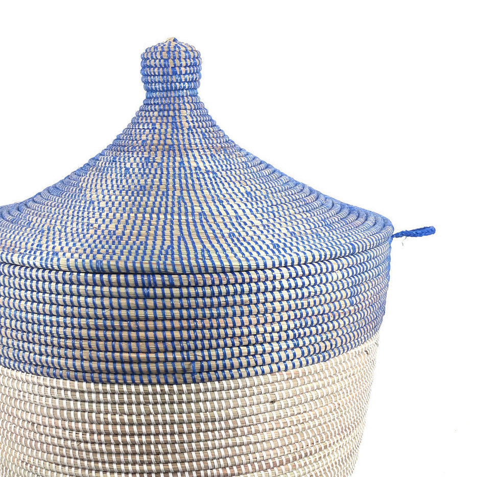 Low Storage Two-Tone Basket - Navy + White 3